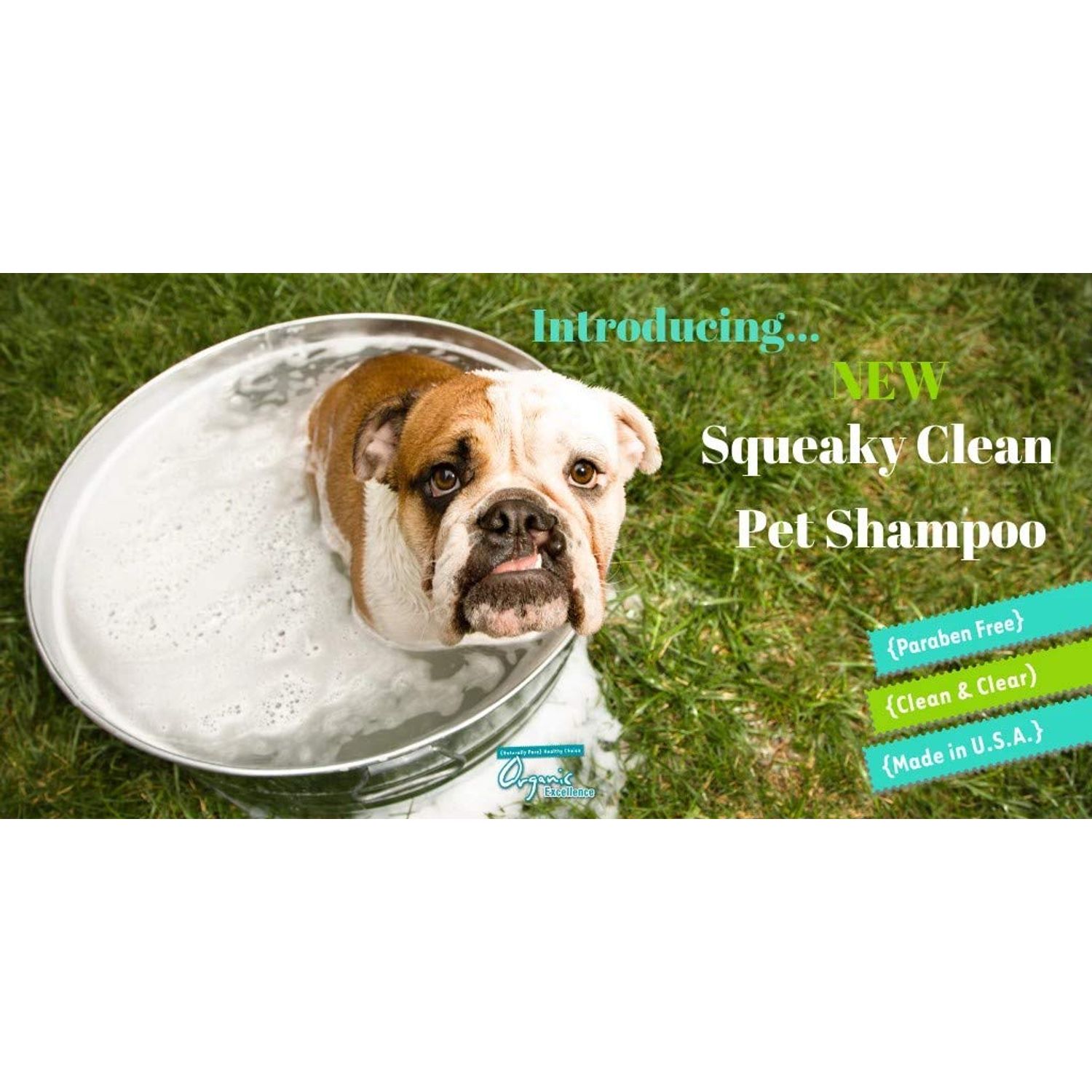 Organic Excellence Mild Dog Shampoo, Great for All Pets: Dogs, Puppies, Cats, Horses, Formulated for Sensitive Skin, Made with Aloe and Nourishing Botanicals - 16oz
