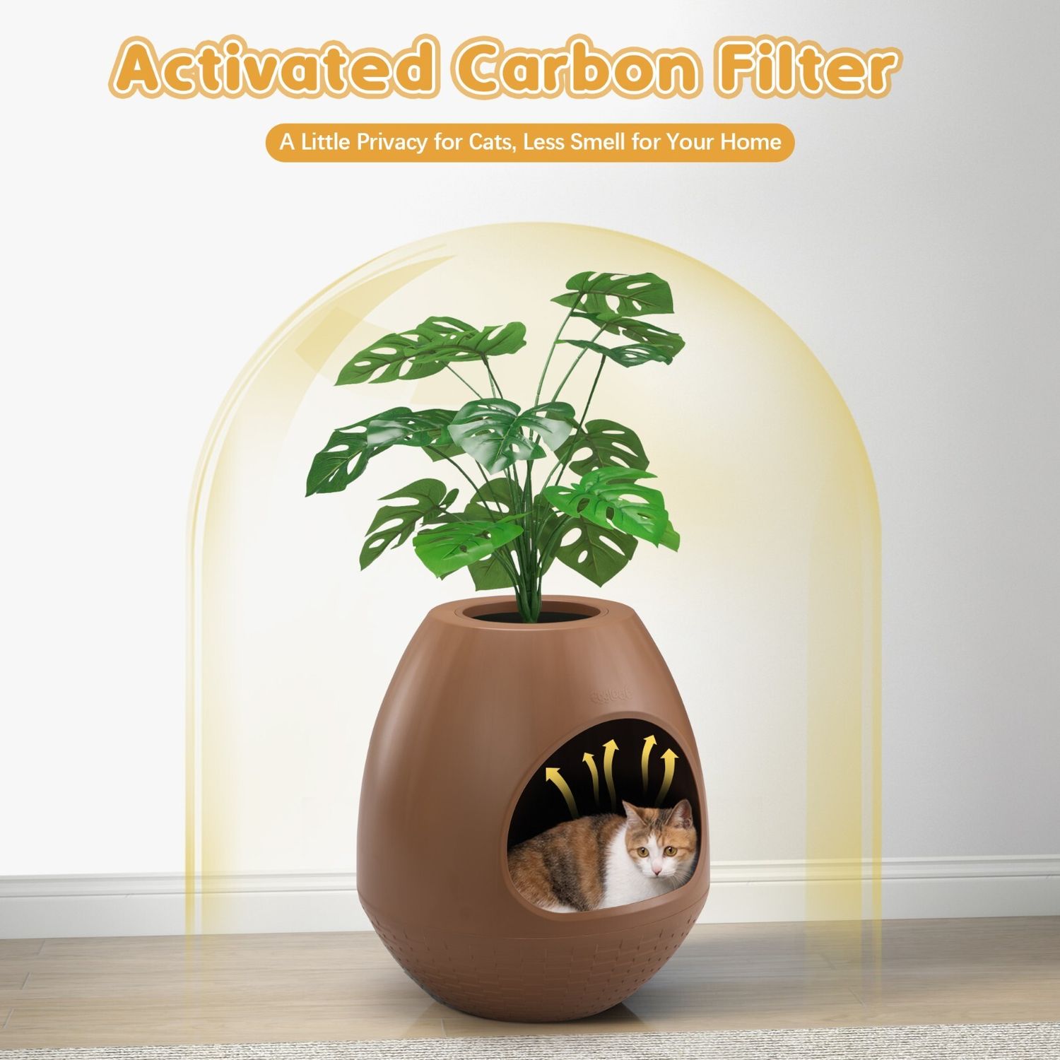 Hidden Cat Litter Box with Artificial Plant Enclosure DIY Litter Box Furniture