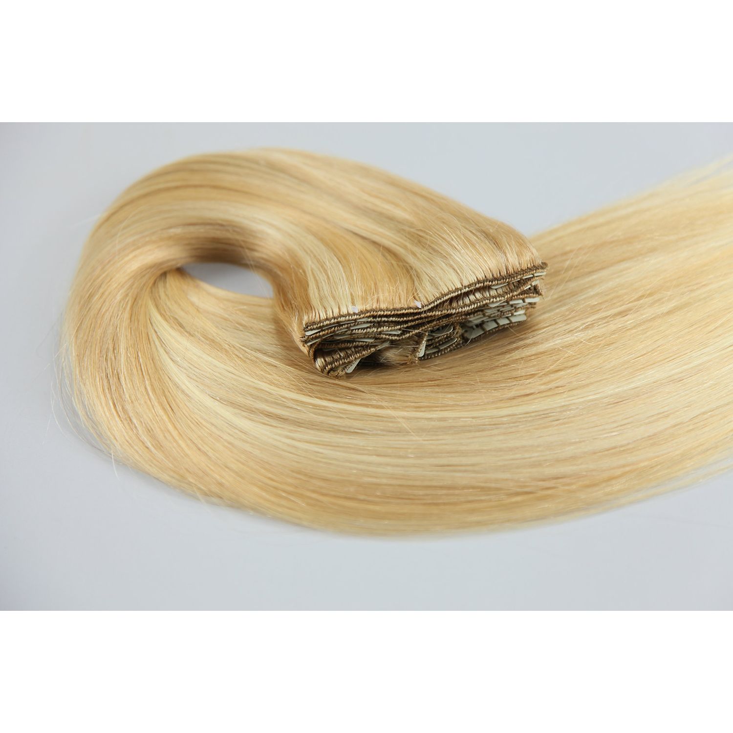 TRESSMATCH® 20"-22" Clip in Remy Human Hair Extensions Thick to Ends Ginger Blonde Highlights (Color #27B/613)10 Pieces(pcs) Full Head Set(160grams)