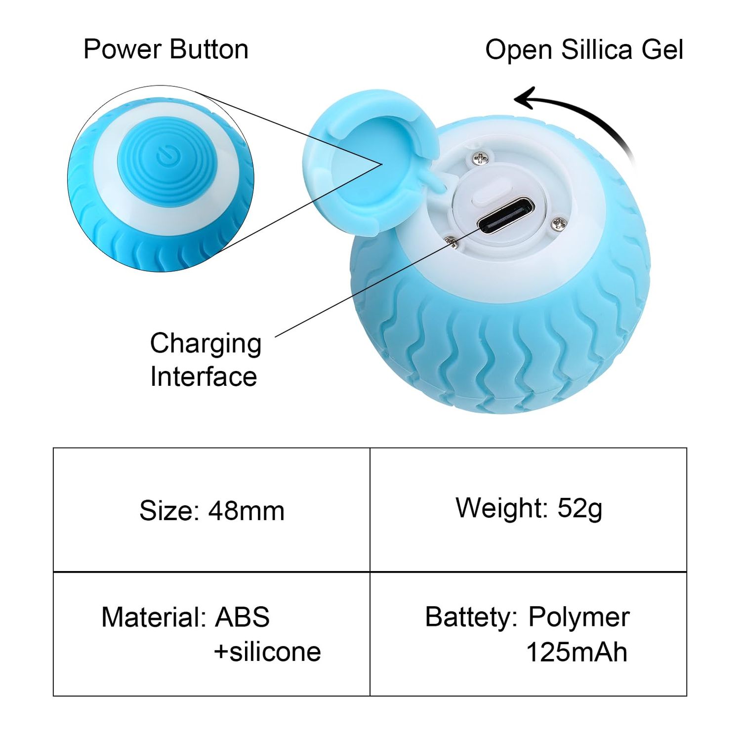 chenpeifengcpf LED Dog Balls Dog Toys, 1.8 Inch Glowing Fetch Ball, Pet Glow Ball, Outdoor Interactive Dog Toys Puppy Birthday Gifts, Glow in The Dark Ball for Dog Training (Blue)