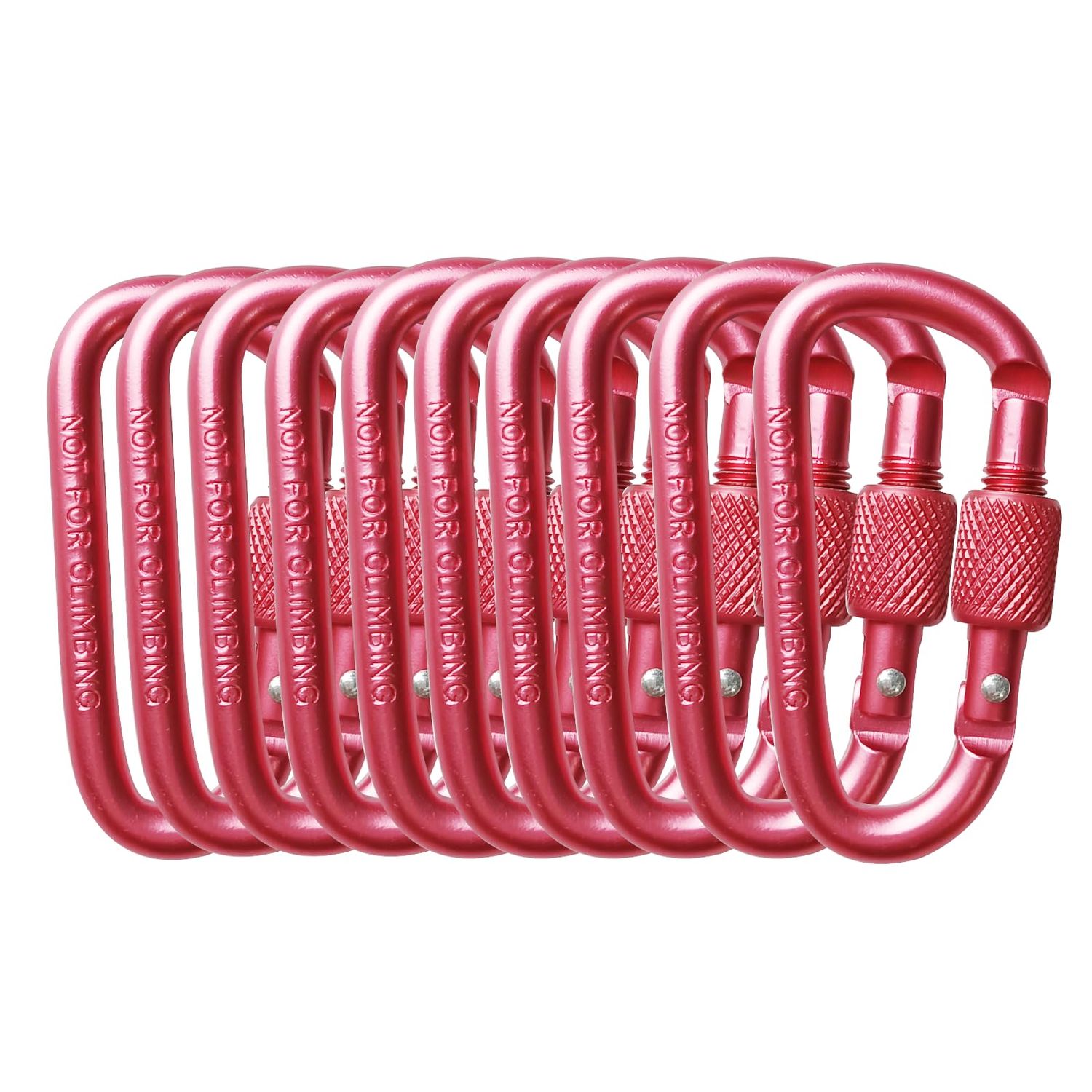10 Pack Keychain Clips with Screw Gate, Leash Clips for Dog Poop Bags Holder Aluminum Alloy Fast Hanging Buckle 5.5mm Diameter Outdoor Carabiners not for Climing(Rose)