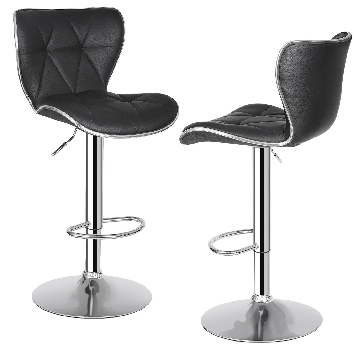 Shell Bar Stools Set of 4 Adjustable Height Swivel Bar Stools Dining Chairs Home