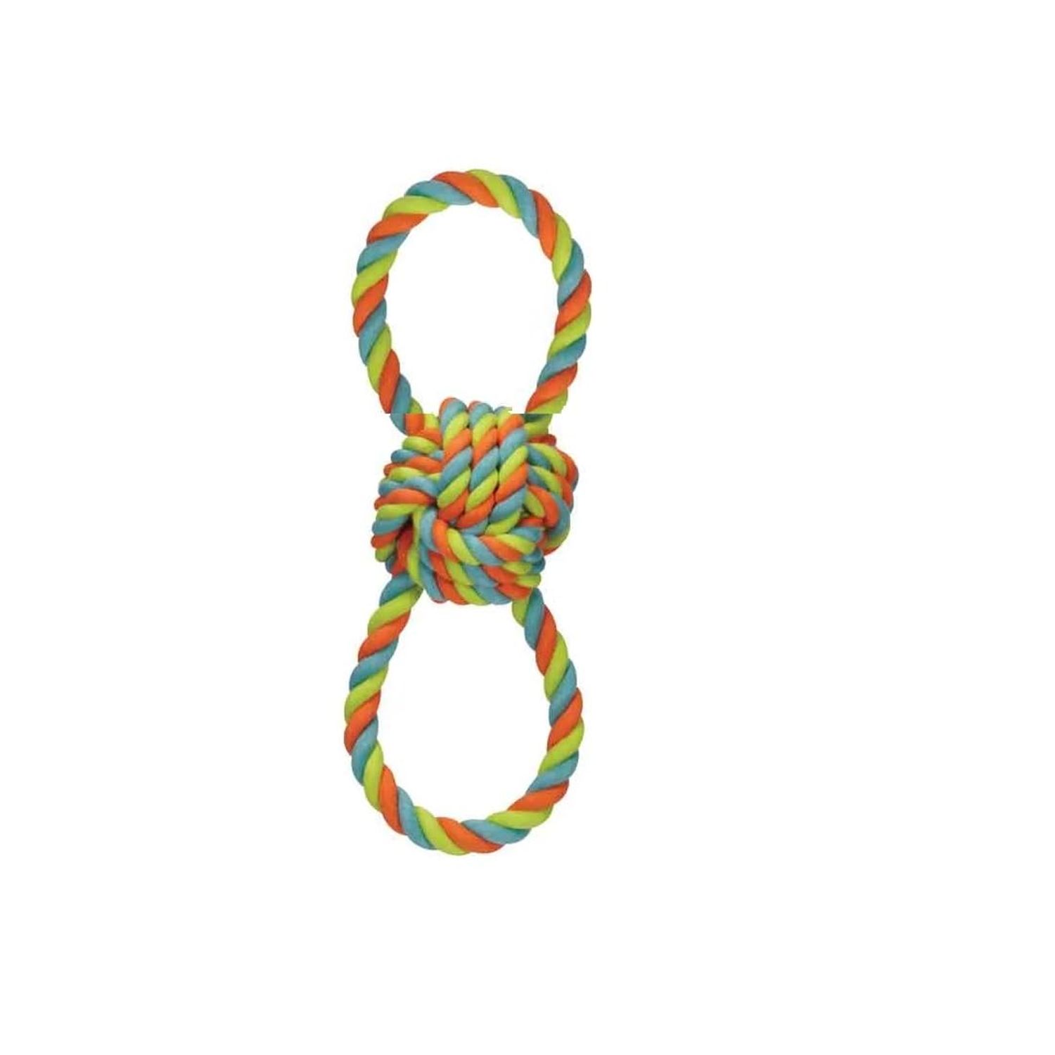 MPP Figure 8 Dog Toys Fun and Colorful Choices Tug Toss Fetch Play Ropes and Loops (Tugger Blue)