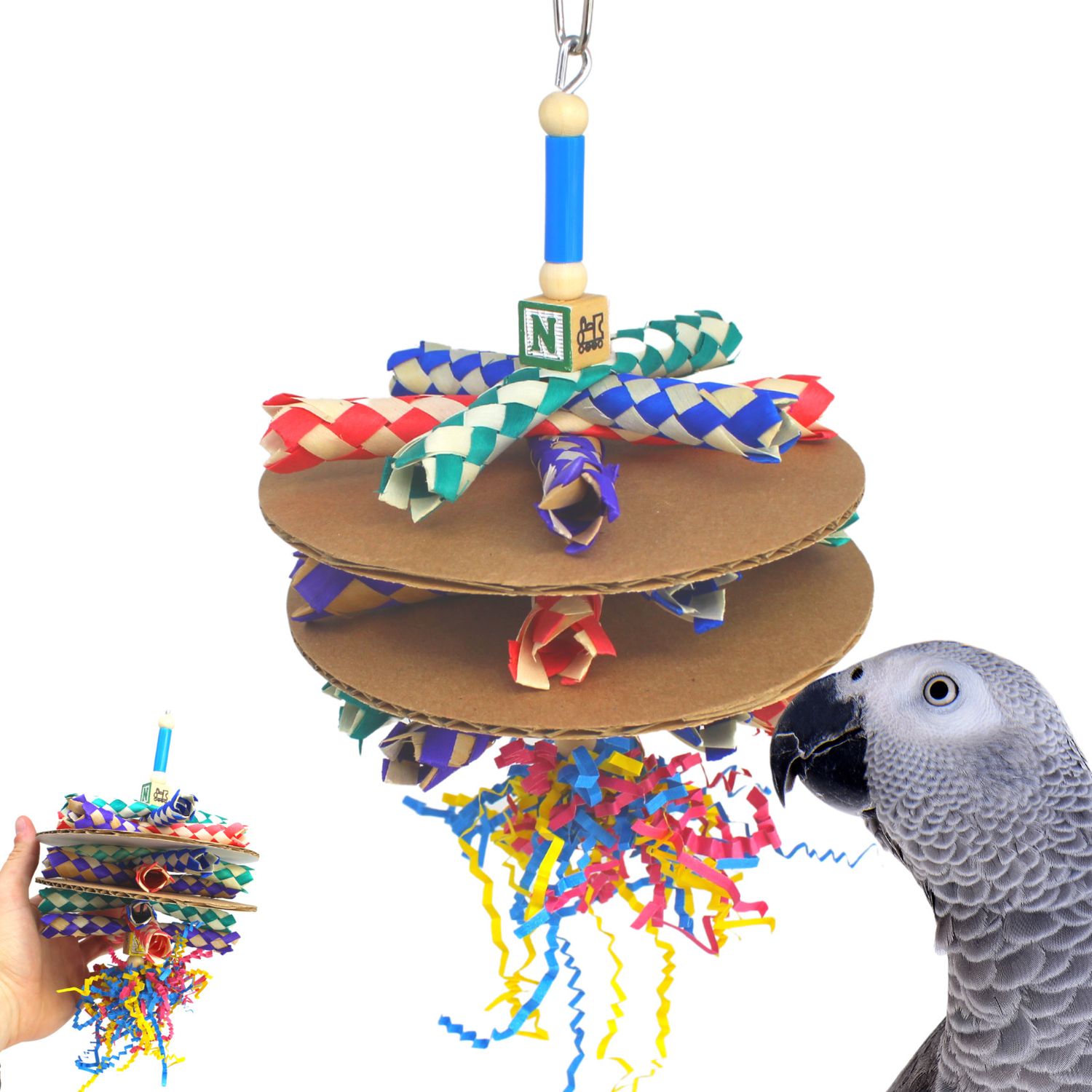 Bonka Bird Toys 2308 Trap Sandwich Cage Conure Chew Parrot Parakeet Pet Shred