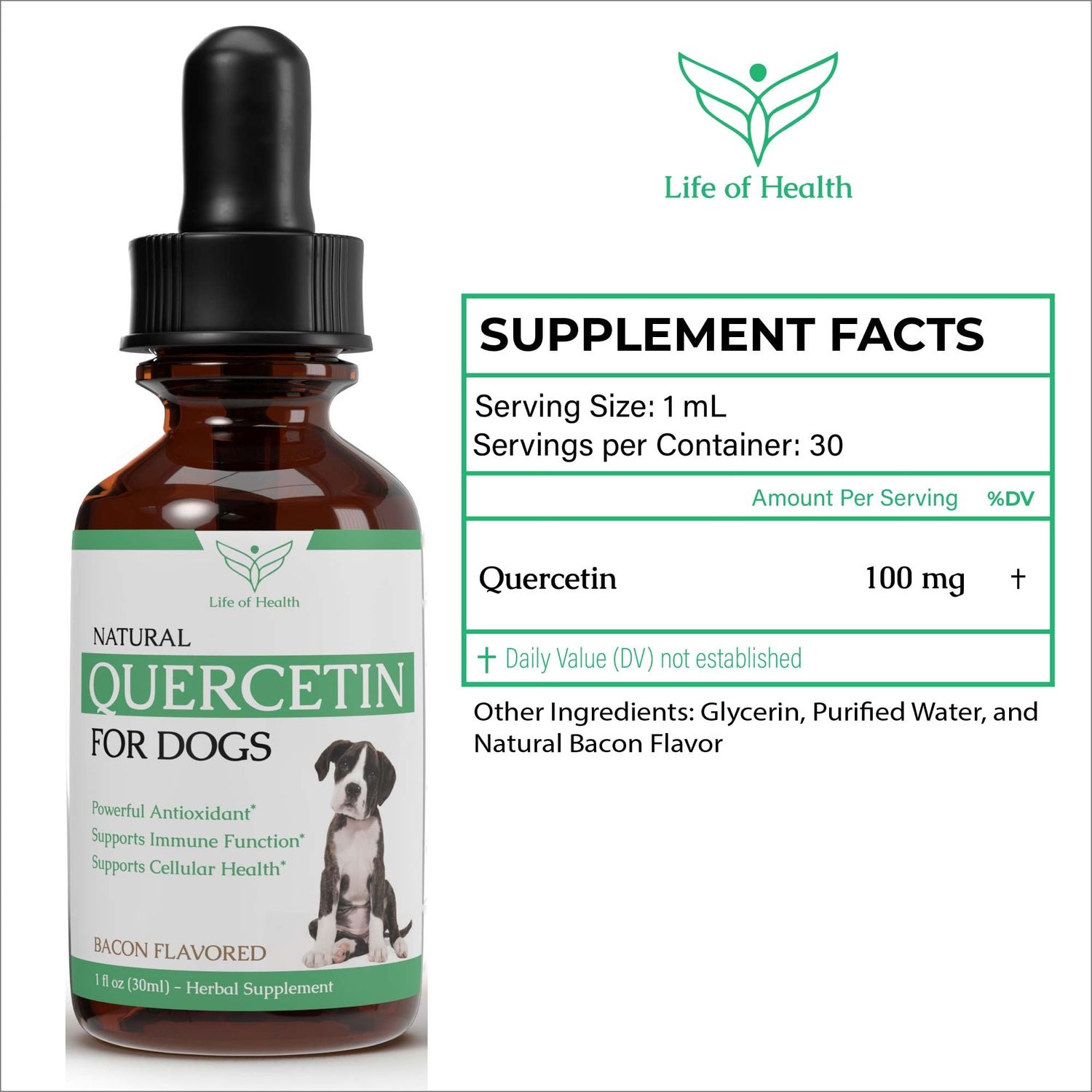 Quercetin for Dogs - Quercetin for Dogs Allergies - Dog Allergy Support - Dog Allergy - Quercetin - Quercetin Dog - Dog Allergies - Quercetin Supplements - Dog Allergy Relief - 1 fl oz