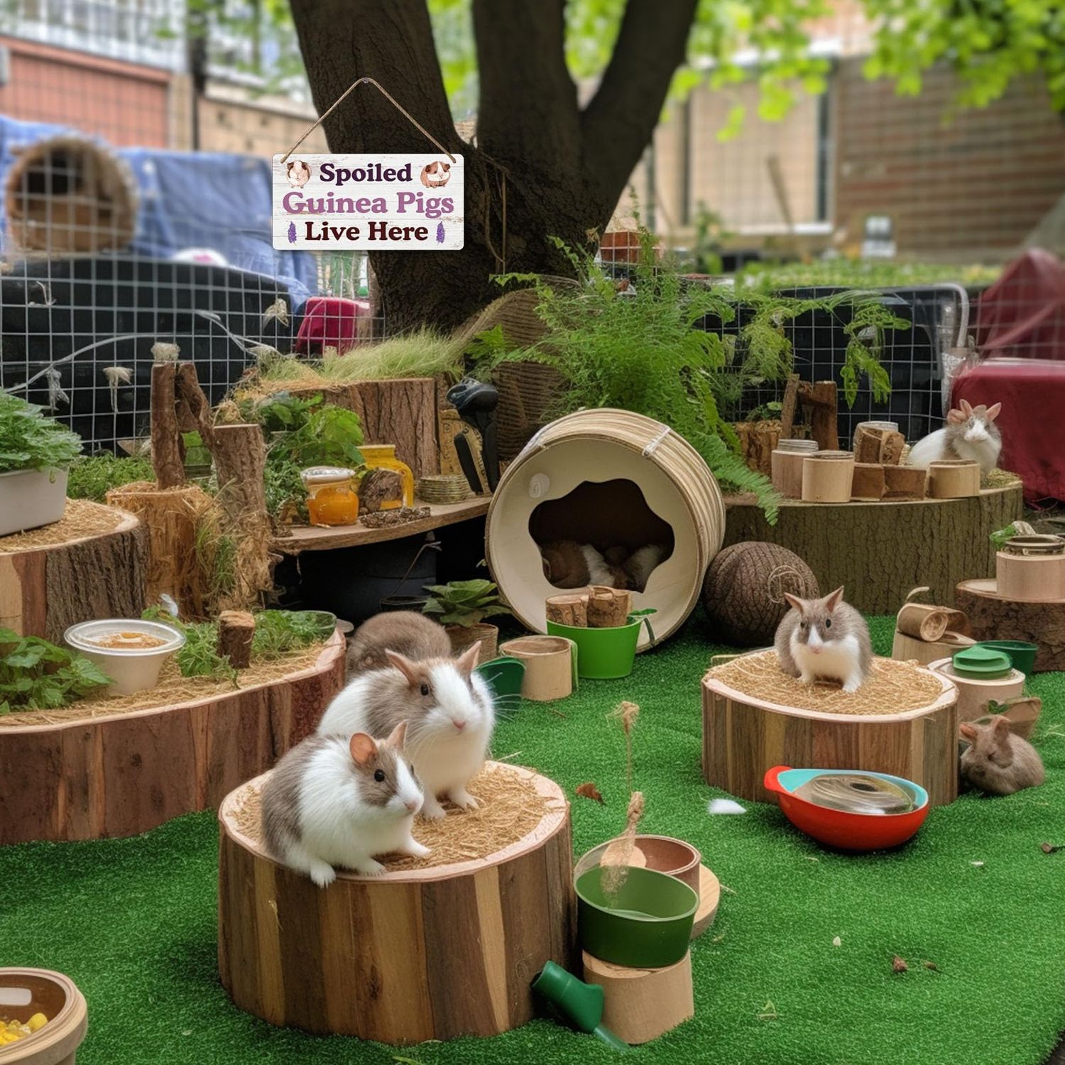 Guinea Pig Toys And Accessories Big Hamster Ball For Guinea Pig Cage Accessories Guinea Pig Corner Hideout Stuffed Animals Spoiled Guinea Pigs Live Here Sign Kitchen Signs Hanging Wood Decor 12x6 In