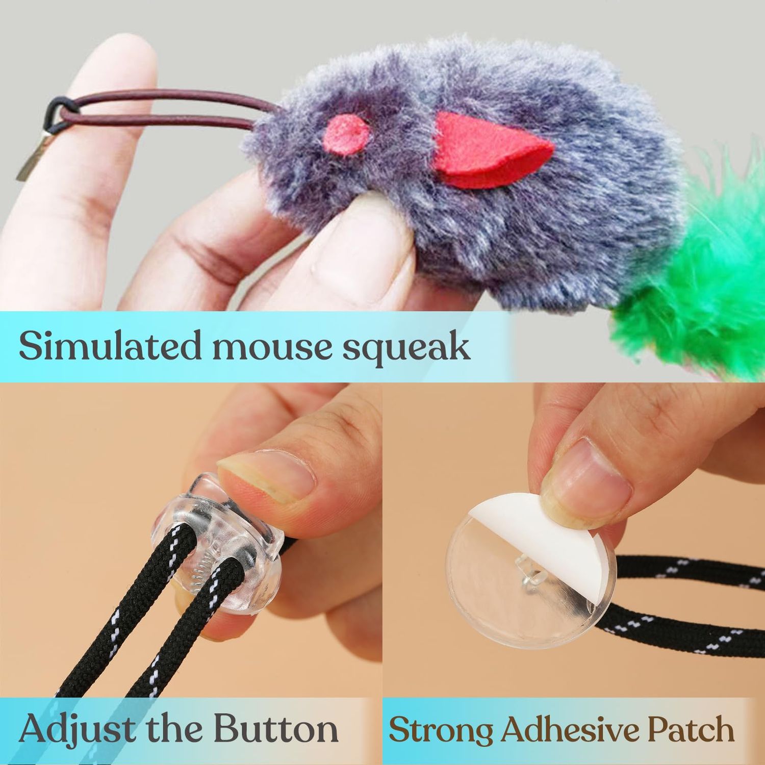 BOXTOHEART Cat Treat Dispenser with A Stimulating Chick Toy for Bored Cats, Interactive Door Hanging Cat Toy for Indoor Cats, Mental Stimulation, Healthy Eating (Chick)