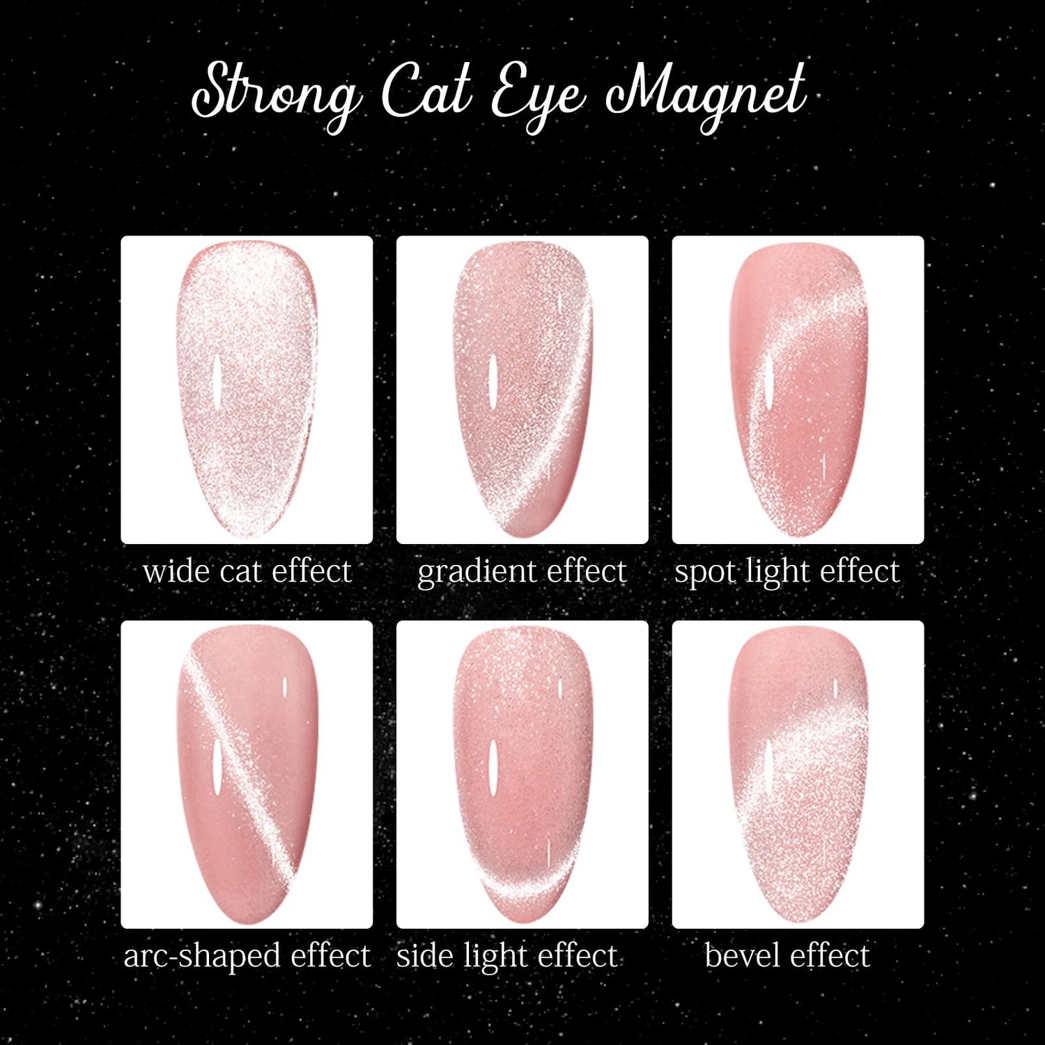 C12rtive Cat Eye Magnet Tool,Professional Double-Ended Hexagon Strong Nail Magnet Stick for Cat Eye Gel Nail Polish,suitable for personal DIY, nail studio or nail salon(Pink)