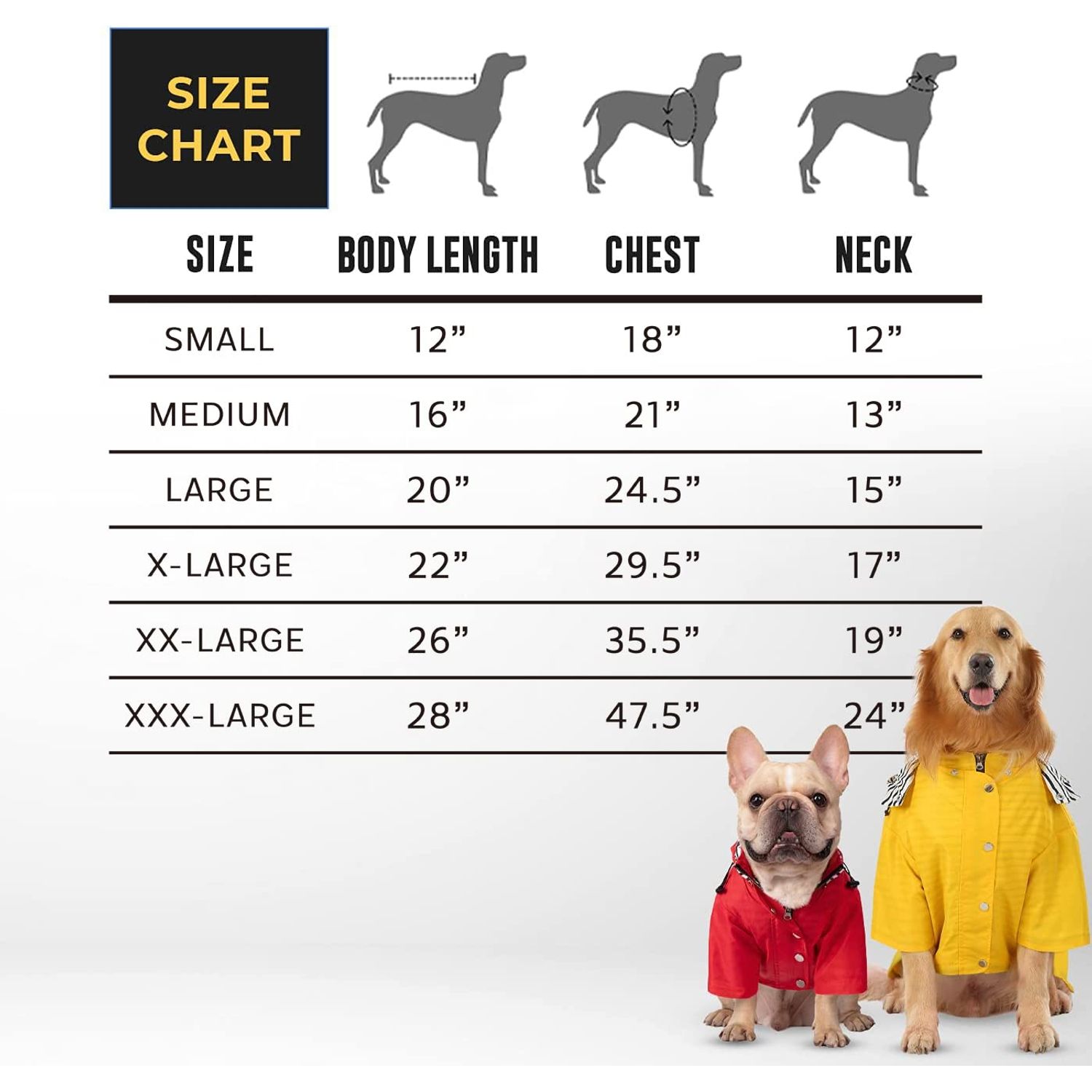HDE Dog Raincoat Double Layer Zip Rain Jacket with Hood for Small to Large Dogs Yellow - 2XL