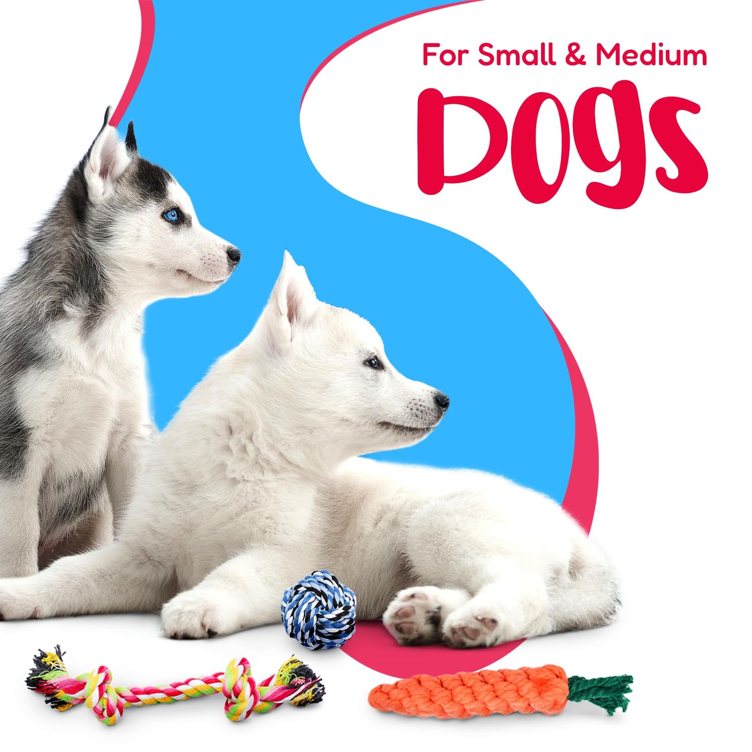Pacific Pups Products Dog Rope Toys - Dog Rope Dog Toys for Aggressive Chewers, 11 Heavy Duty Dog Ropes for Aggressive Chewers, Cotton Rope Dog Toys Pack, Benefits Non-Profit Dog Rescue Dog Tug Ropes