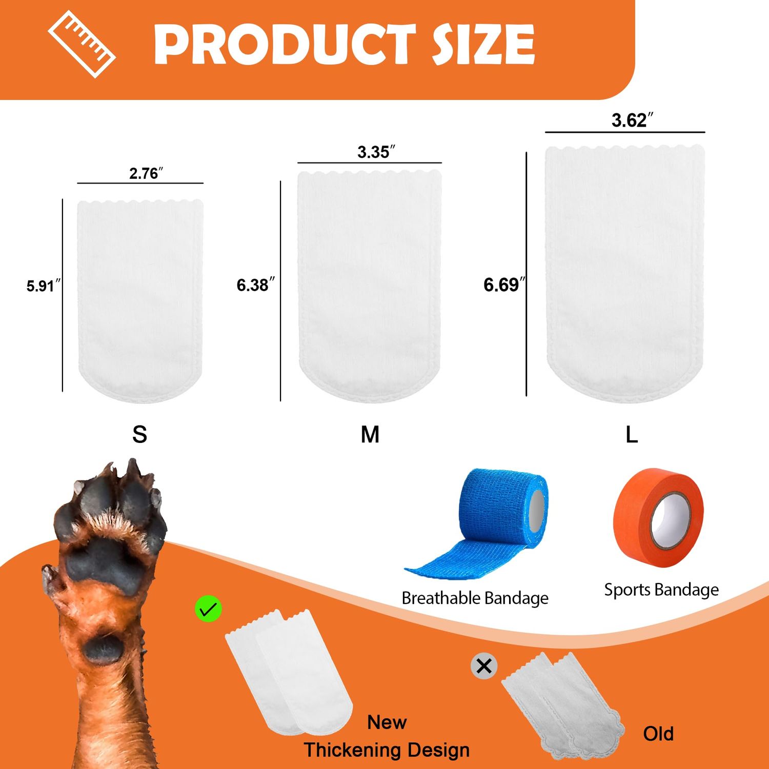 Disposable Dog Booties | Dogs Boots & Paw Protectors | Puppy Socks to Prevent Licking Paws | Waterproof Dog Boots for Small/Medium Breed Dogs | Single Hose Bandages for Pet