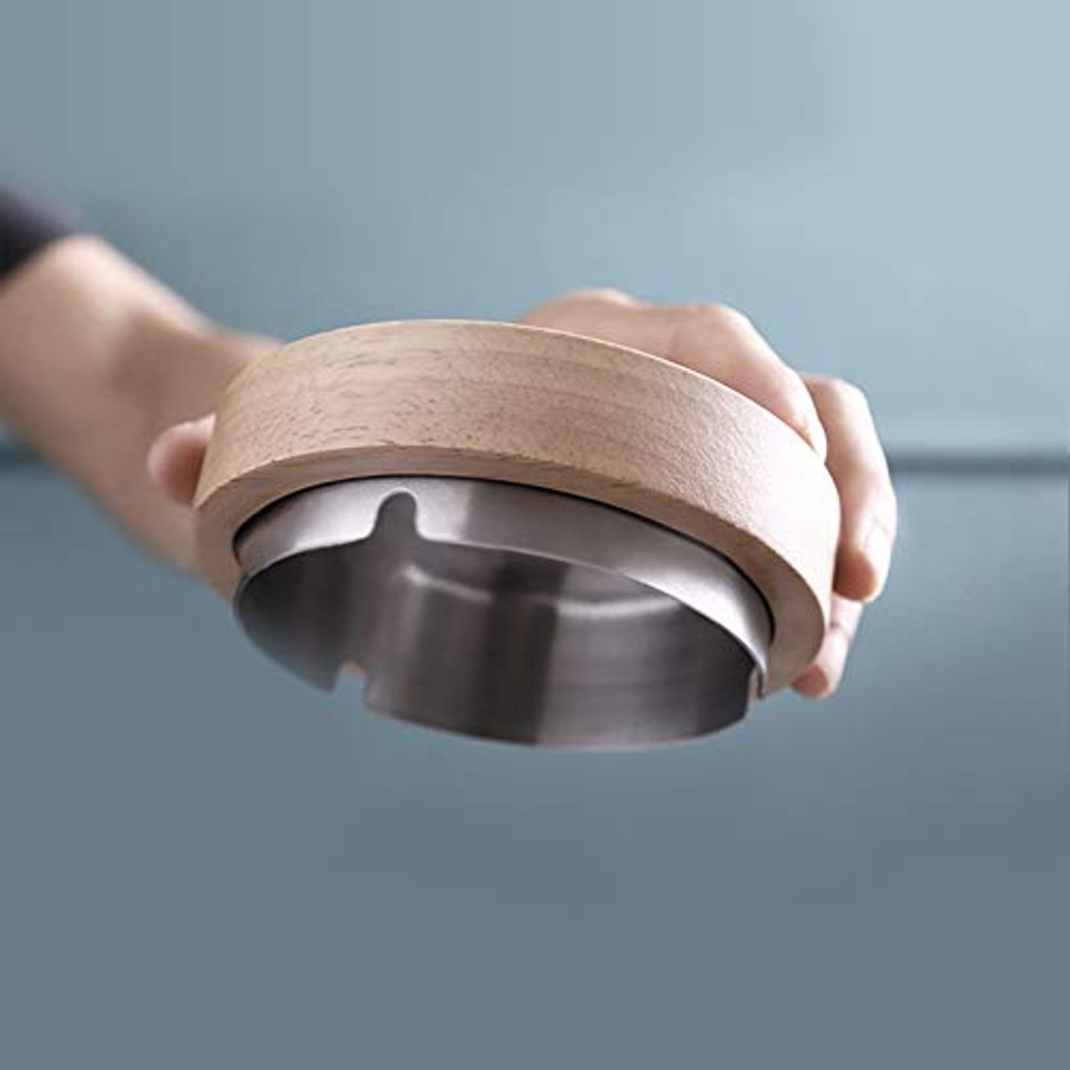VViN Windproof Ash Tray for Weed with Lid - Large, Cigarette Ashtray Wood with Stainless Steel Liner for Outdoors and Indoors Use, Smoking Ashtray for Home Office