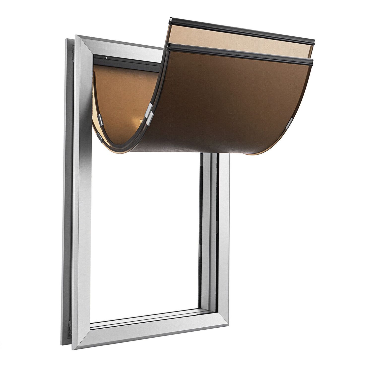 18"x28" Aluminum Large Pet Dog Door Flap Magnetic Locking Screen Wall Gate Frame