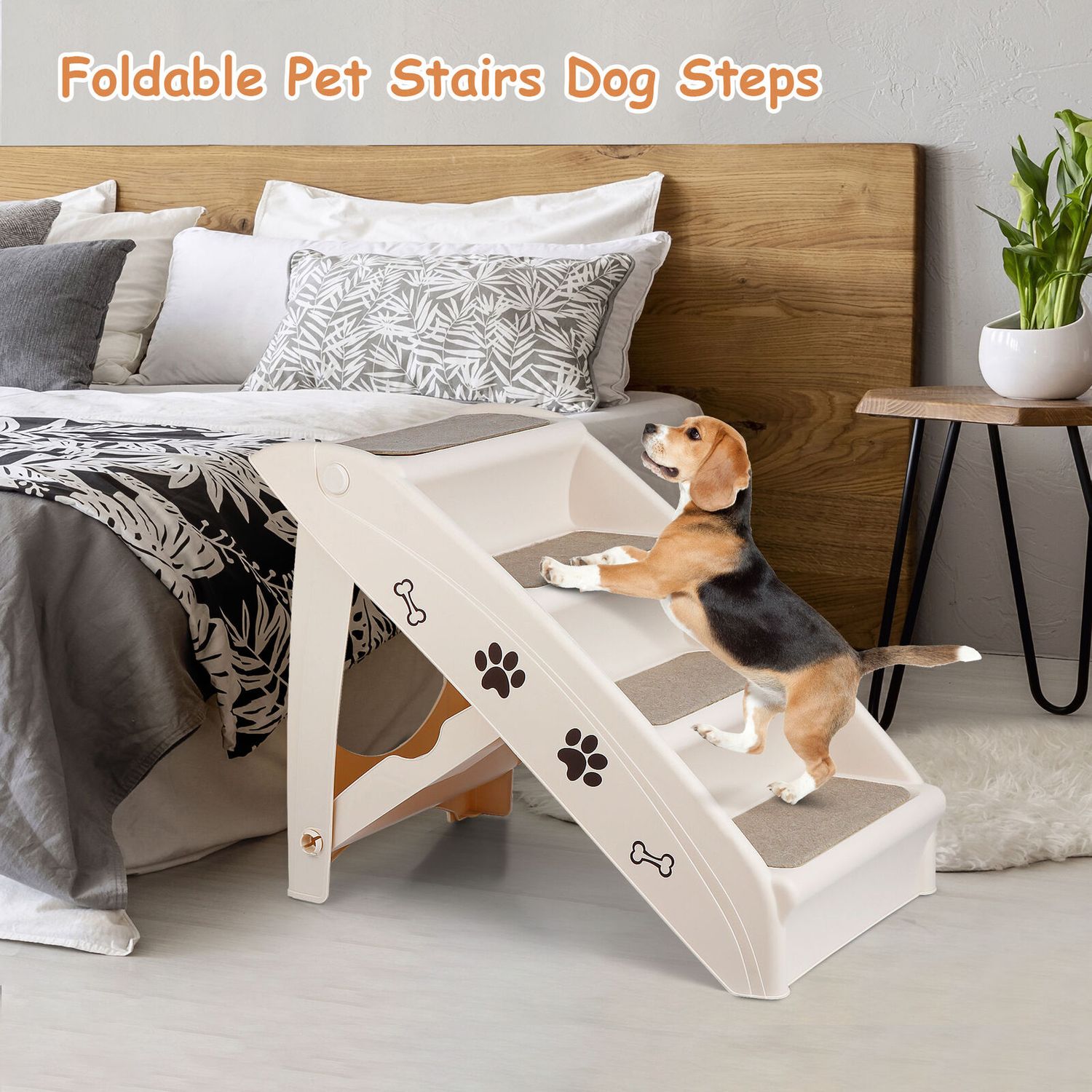 Foldable Dog Ramp Stairs For Small Pets Dog Pickup Travel Ladder MAX 100 LB