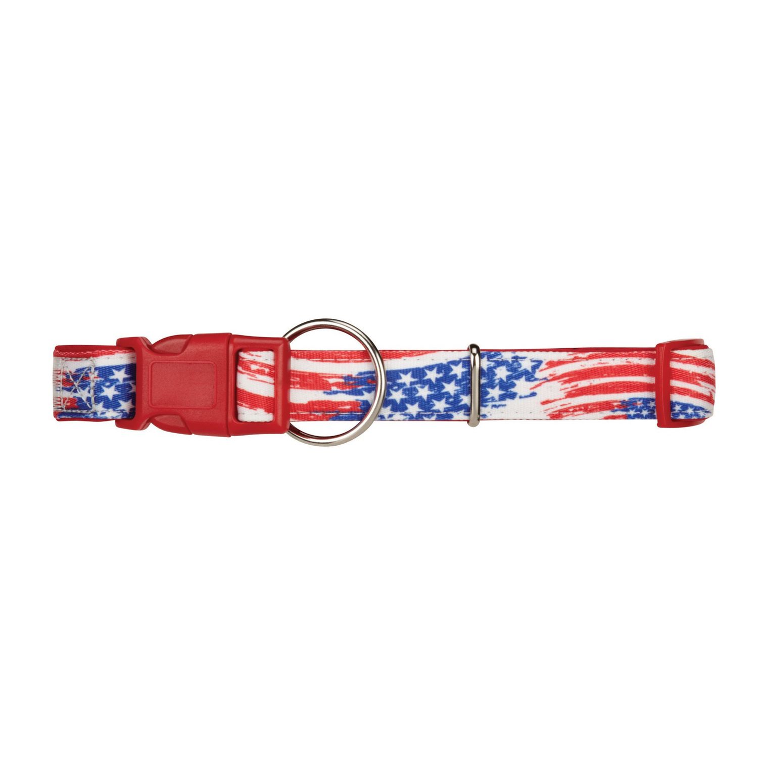 Casual Canine Neoprene Dog Collar, Fits Necks 10" to 16", Red Flag