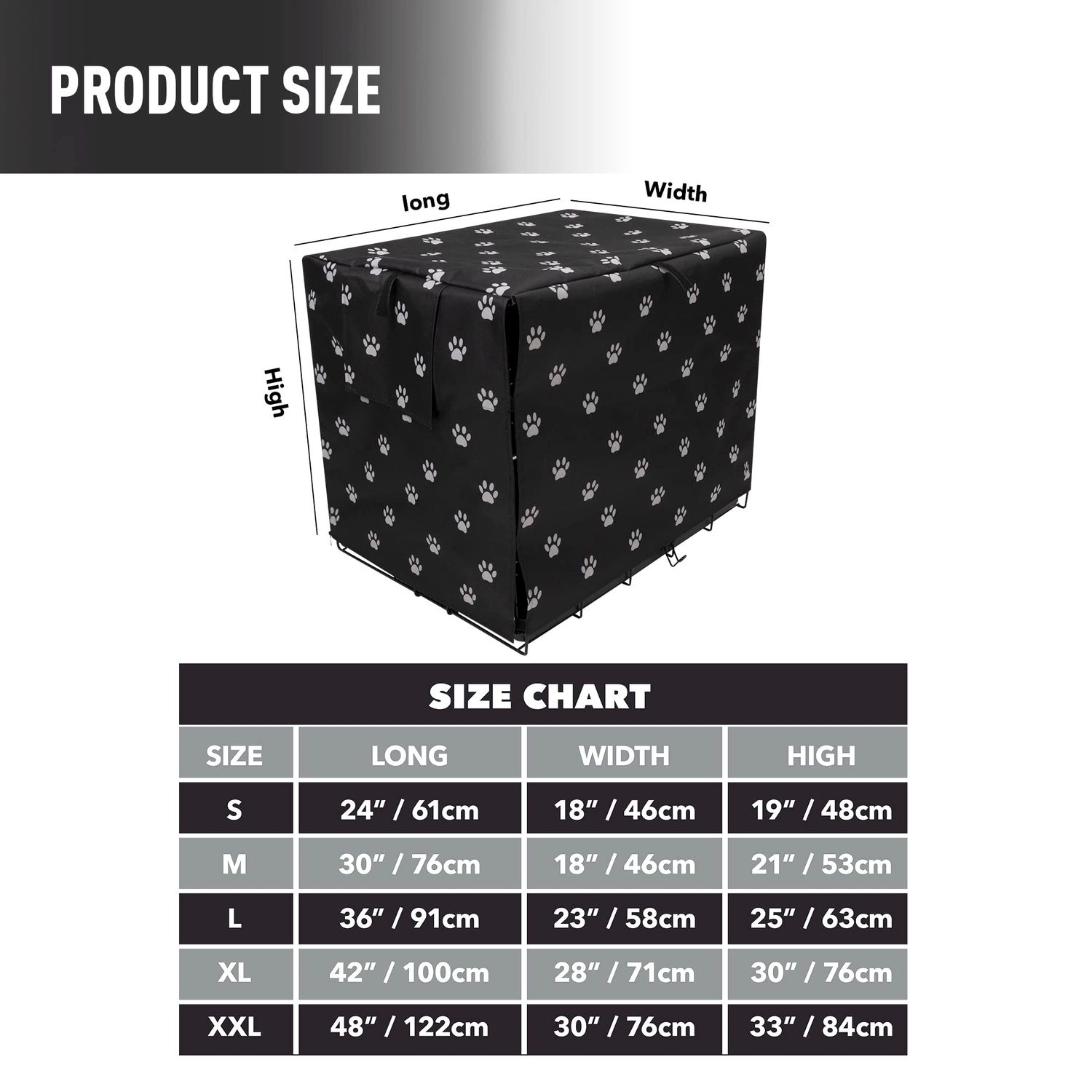 PetPrime Dog Crate Cover for Wire Cages 24 30 36 42 48 Inch Outdoor Pet Kennel Cover Machine Wash & Dry (Cover Only) (36 Inch Crate Cover (36"x23"x25"))