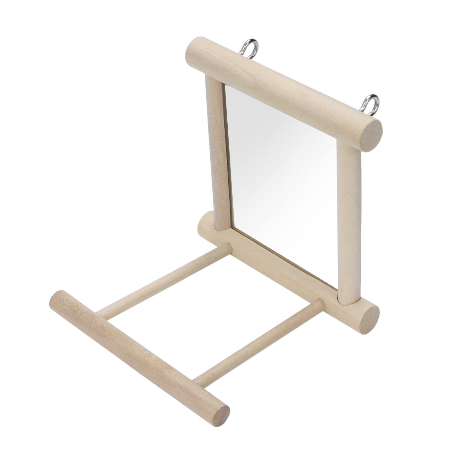 Wontee Bird Mirror with Perch Bird Toys for Parrots Budgies Parakeets Cockatiels Lovebirds Finches Canaries