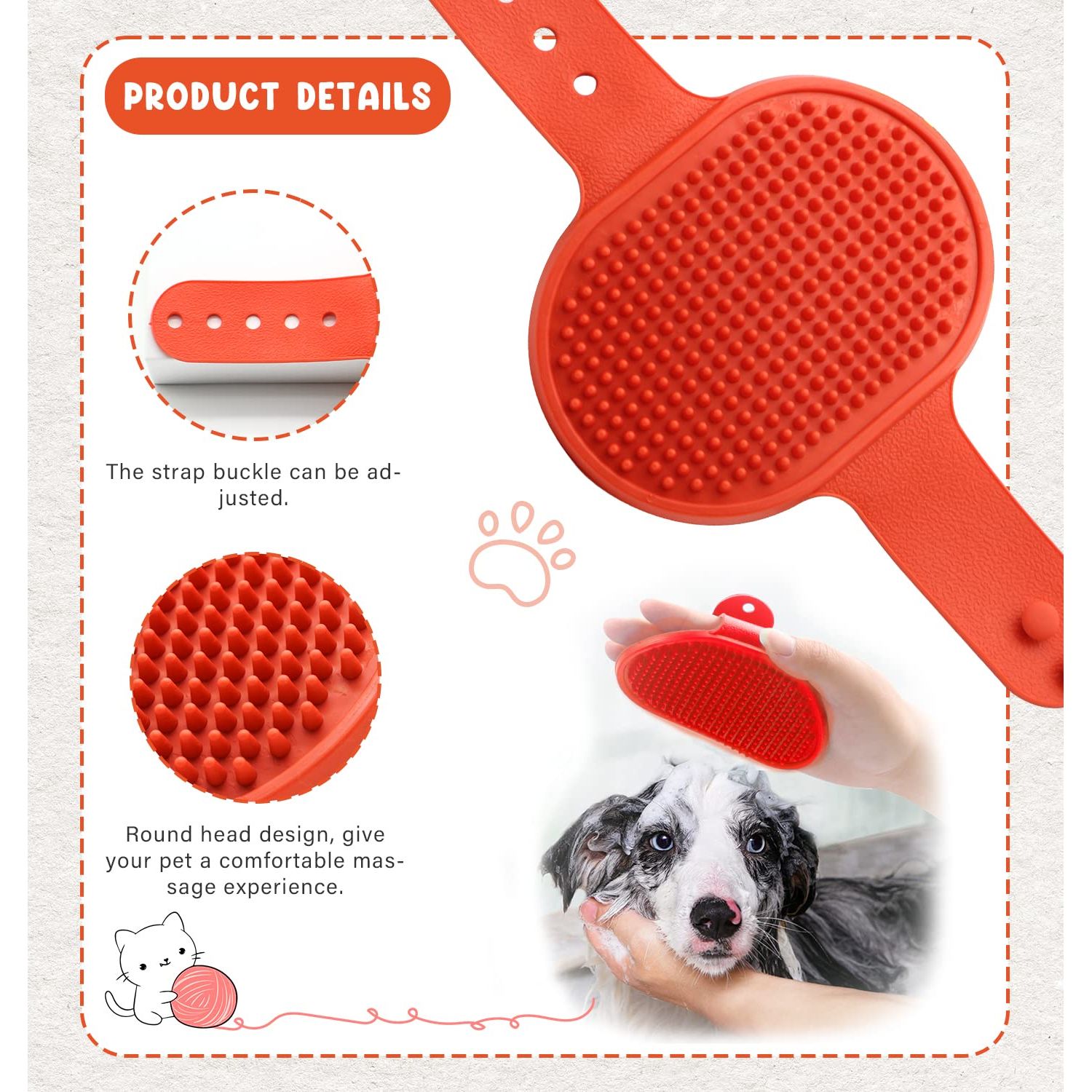 Cat Grooming Kit Set with Pet Shedding Slicker Brush Nail Clipper Trimmer Pet Massage Bath Glove Flea Comb for Bunny Puppy Kitten Guinea Pig Chinchilla Ferret Small Animals (Red, Pink)