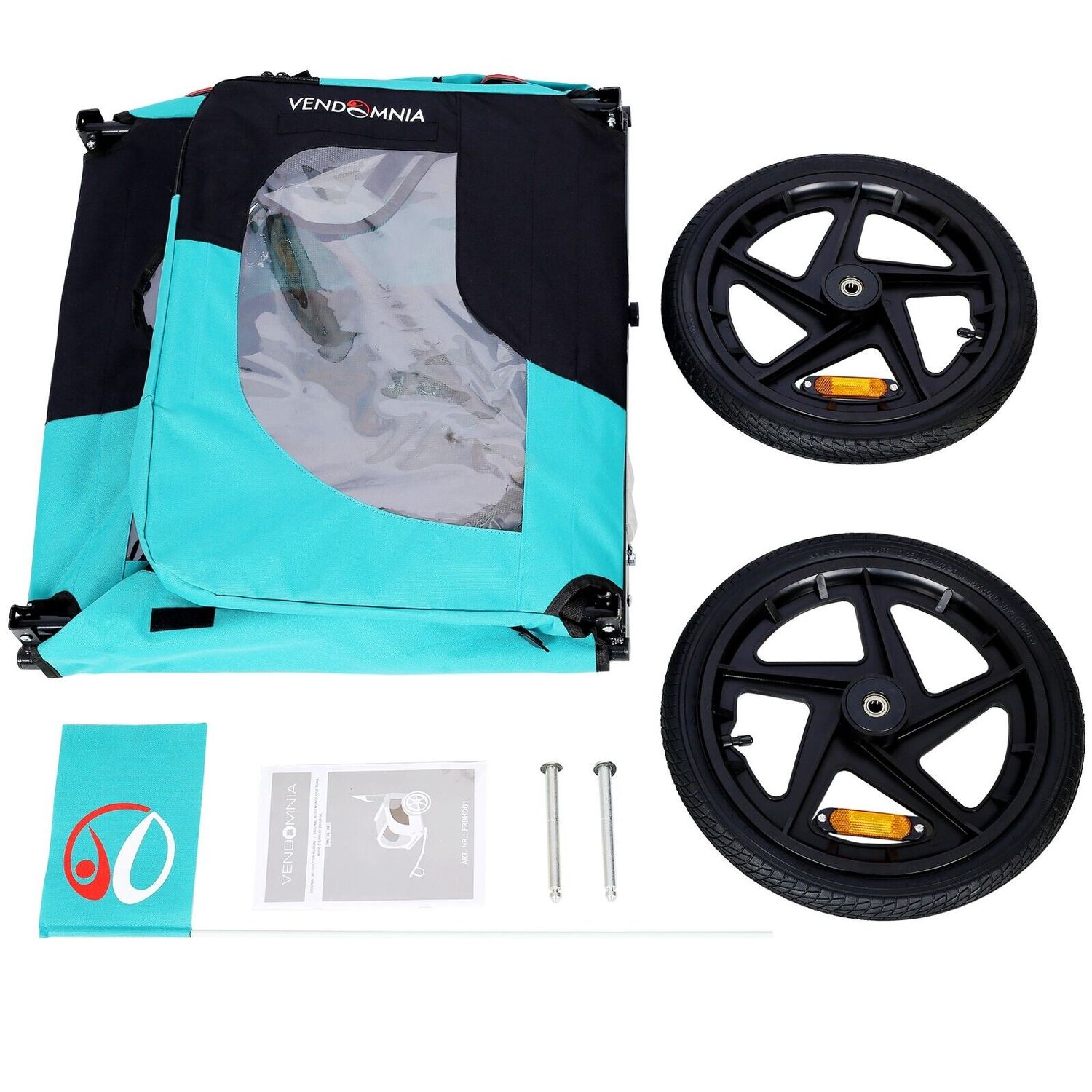 Light Blue Foldable Pet Jogging Stroller Dog Carriers Bicycle Trailer