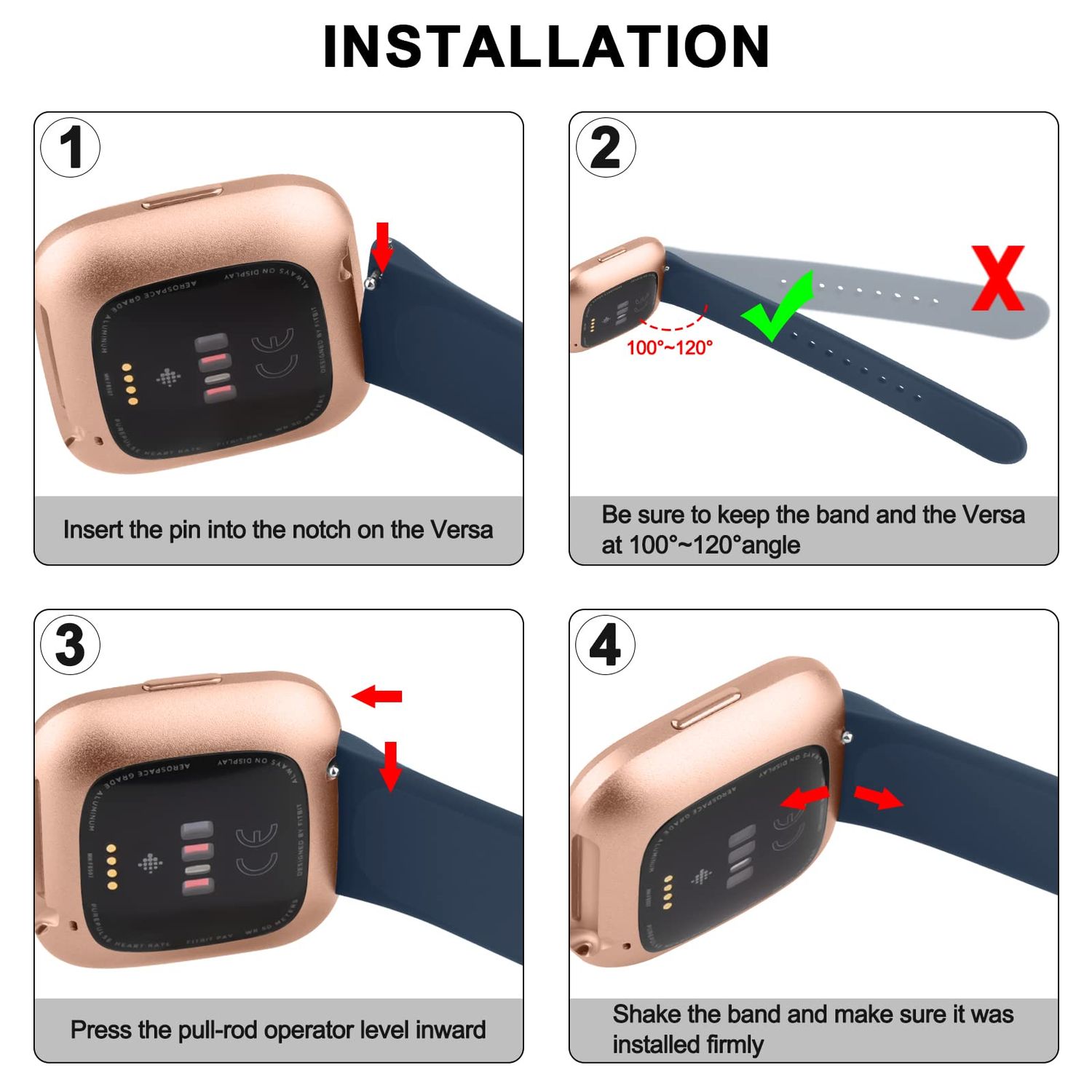 AK Silicone Bands Compatible with Fitbit Versa 2 / Fitbit Versa/Versa Lite/Versa SE Bands for Women Men, Classic Soft Straps Replacement Sport Wristbands for Fitbit Versa 2 Smart Watch (Abyss Blue)
