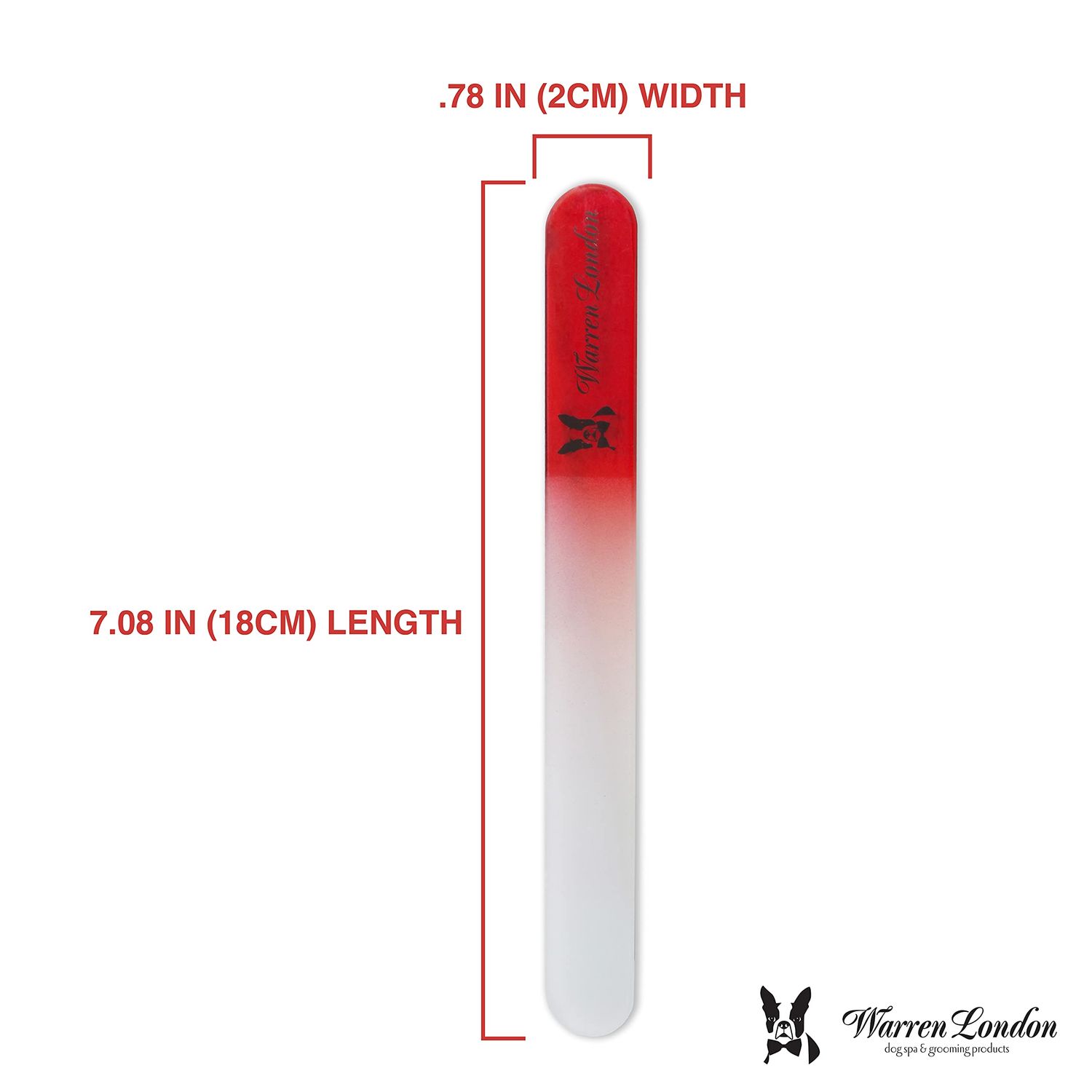 Warren London Glass Dog Nail File for Dogs- Sandblasted Glass Dog Nail Filer for Dogs- Best Dog File for Nails in Dog Claw Care