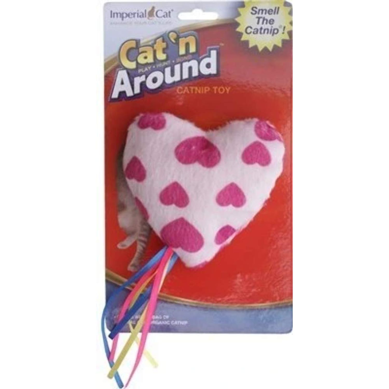 Imperial Cat Cat 'n Around, Ribbon Heart Cat Toy, Assorted Colors