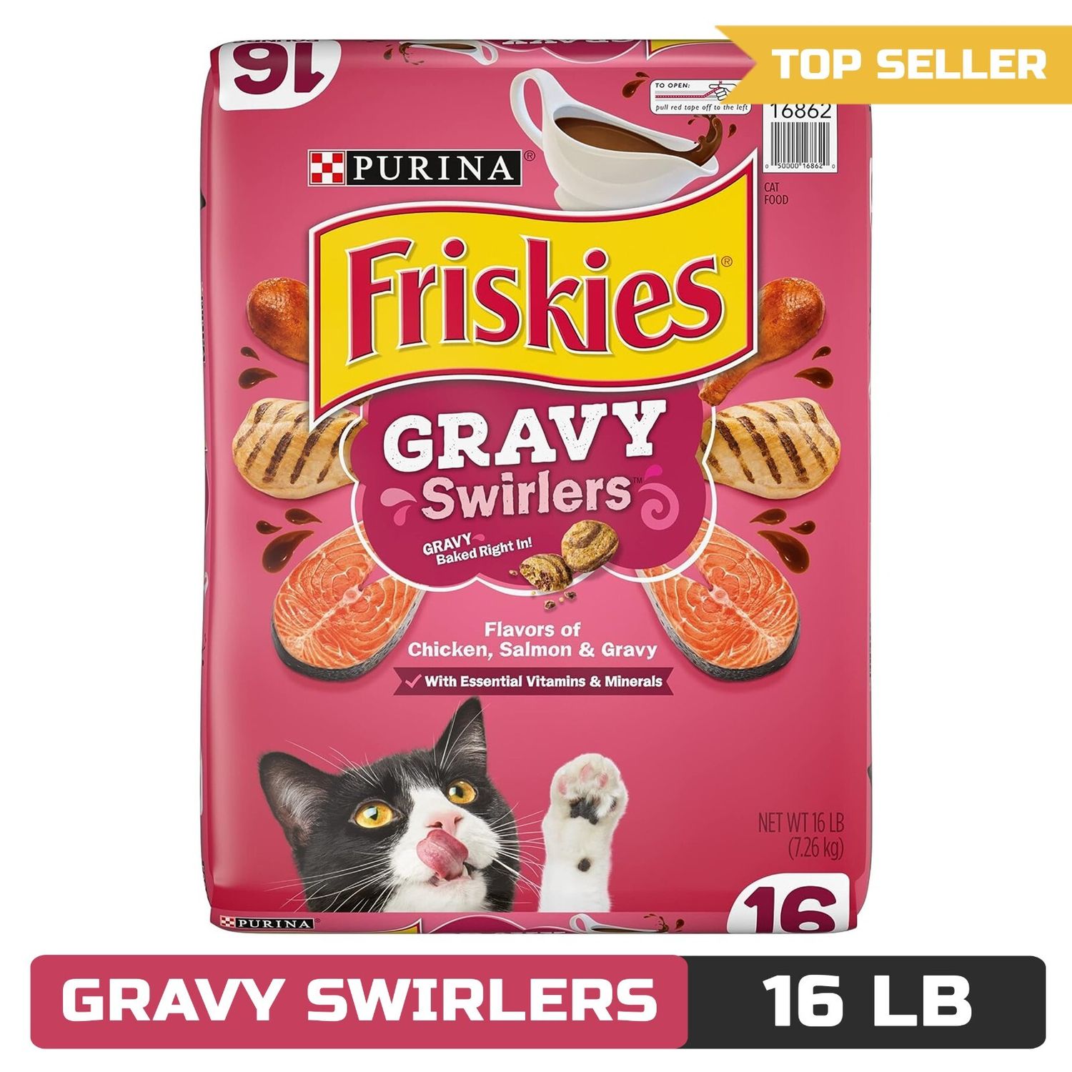 Friskies Gravy Swirlers Dry Cat Food - 16 lb. Bag