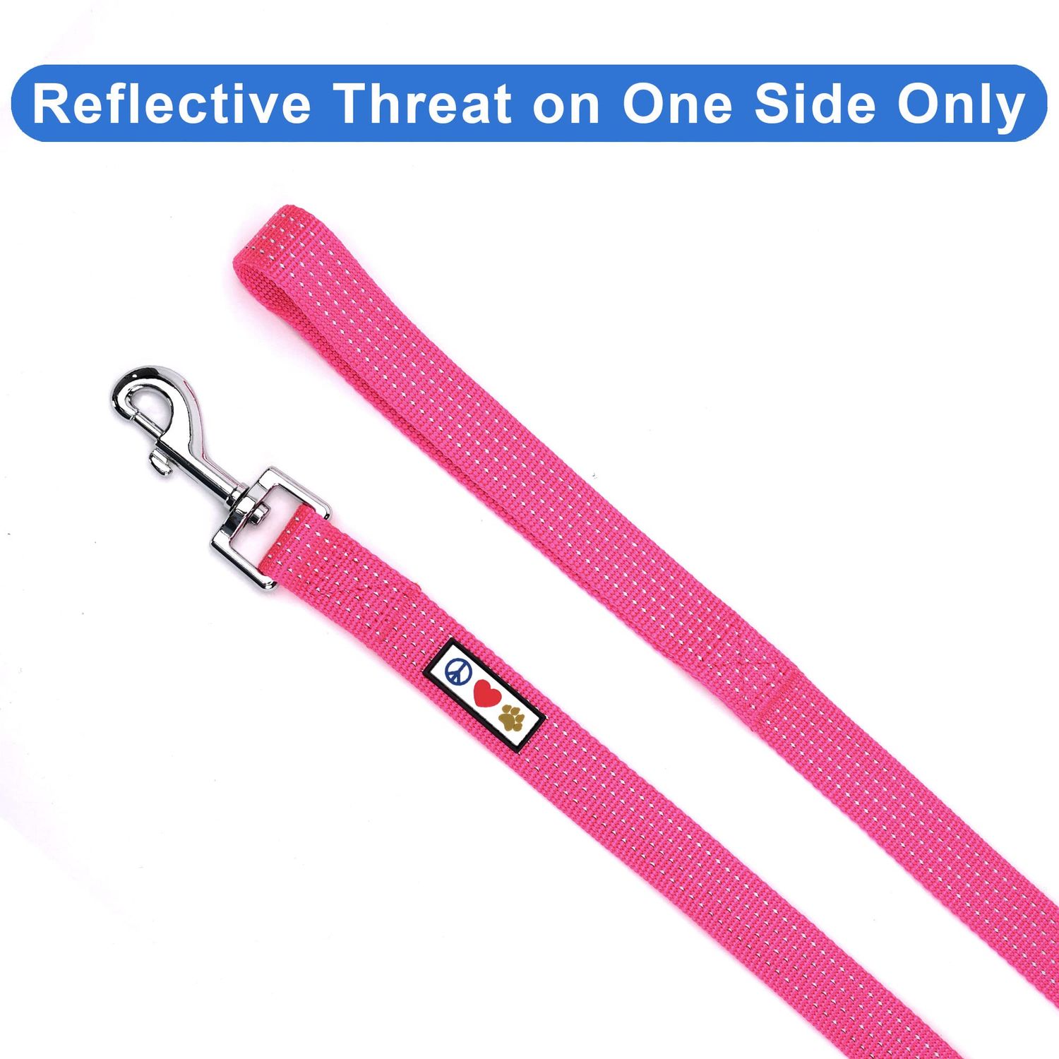 Pawtitas 6 FT Pet Puppy Leash Reflective Dog Leash Comfortable Handle Highly Reflective Threads Heavy Duty Dog Training Leash Available as a 6 ft Small Dog Pink Leash