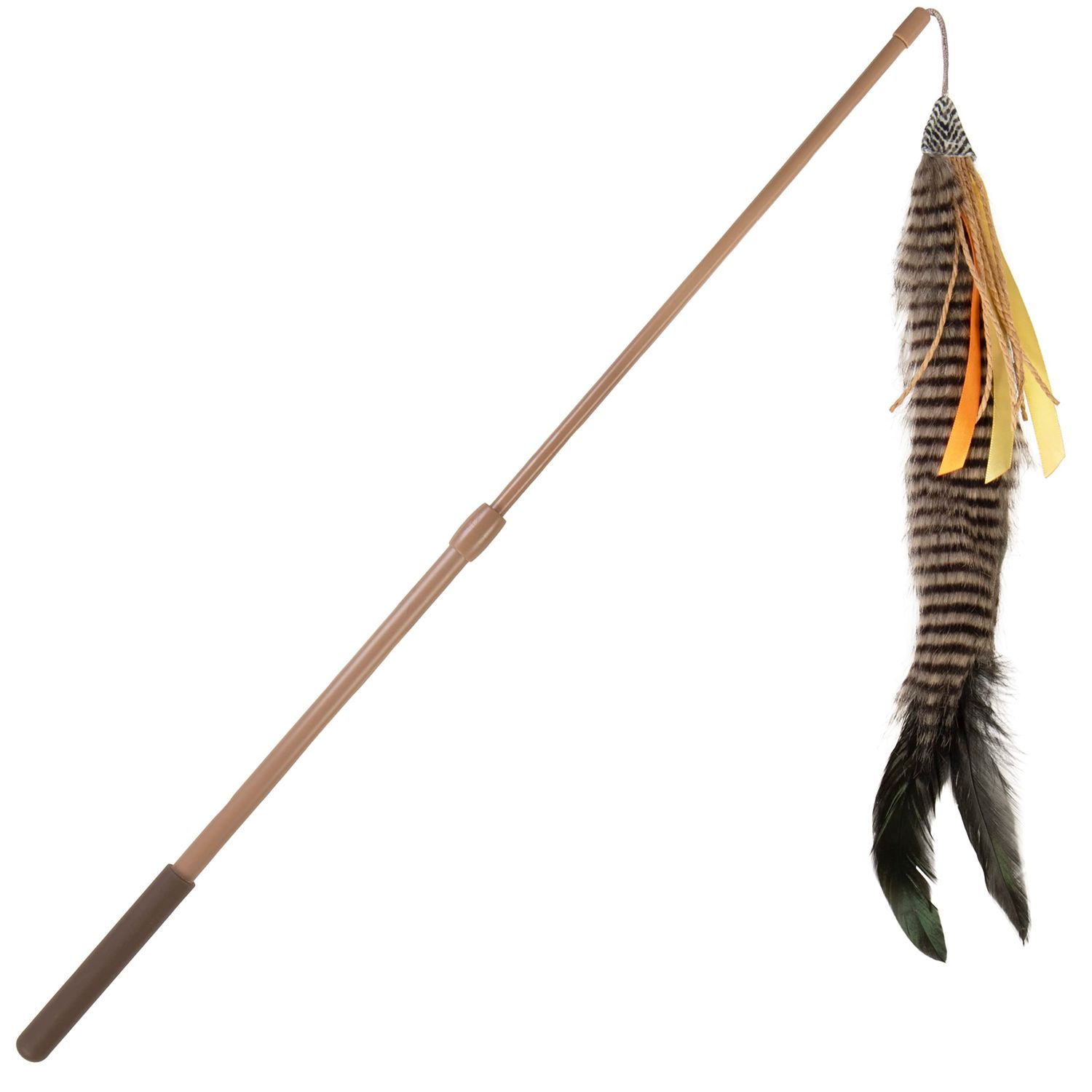 SmartyKat Instincts HappyNip Fly 'N Frenzy Extendable Wand Teaser Cat Toy, Contains Catnip & Silvervine - Brown, One Size