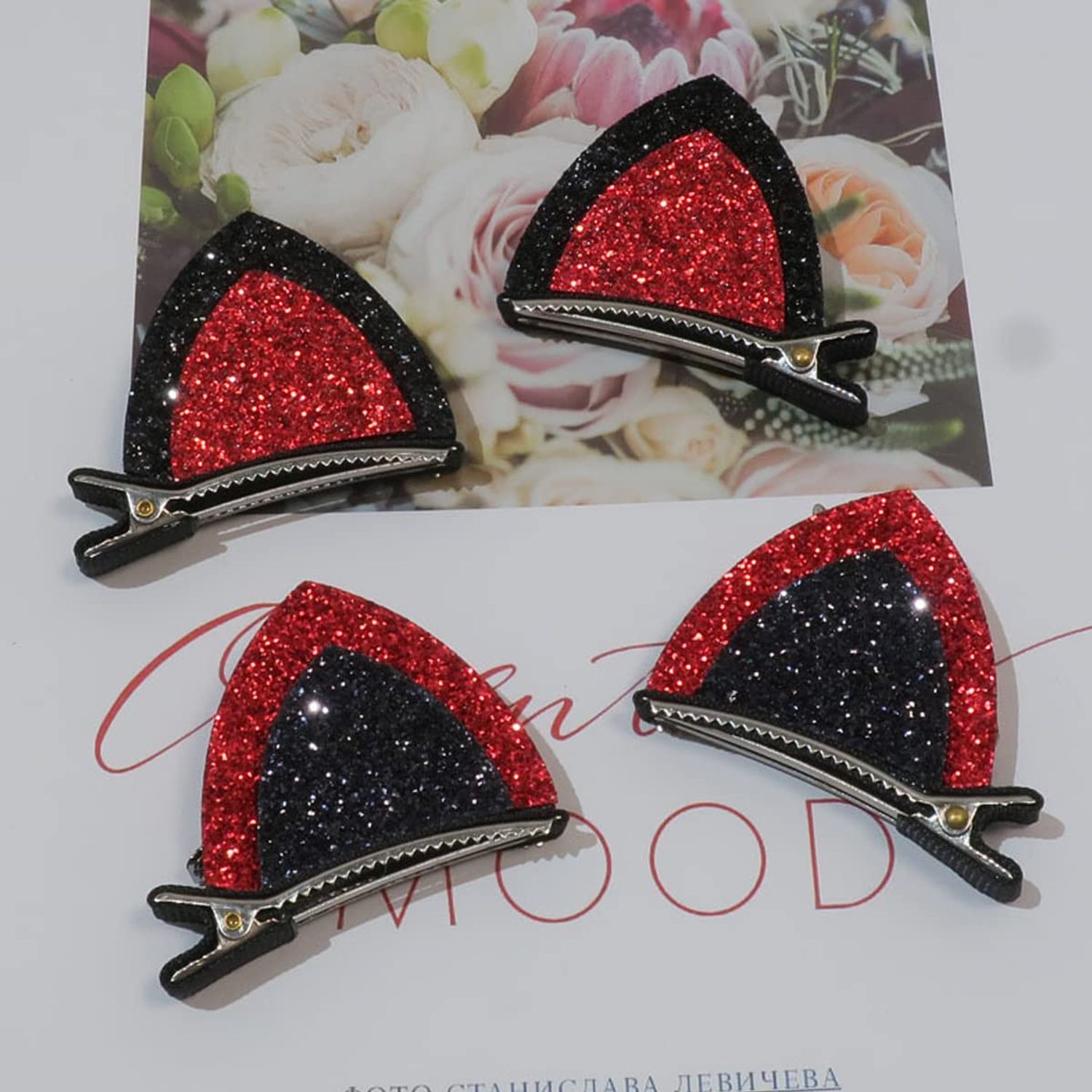 Cat Ears Hair Clips, Halloween Costume Cosplay Party Decoration Supplies,Glitter Animal Hair Accessories for Girls Women Kids Xmas Gift