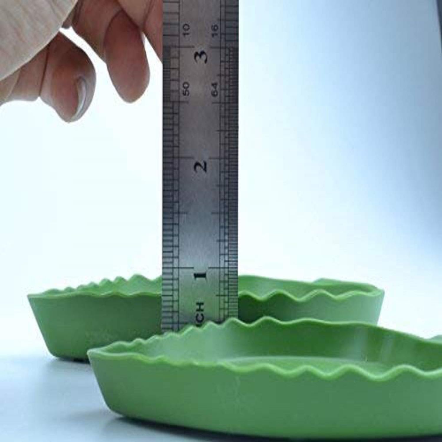 pranovo 2 Pack Leaf Reptile Food and Water Bowl for Pet Aquarium Ornament Terrarium Dish Plate Lizards Tortoises or Small Reptiles