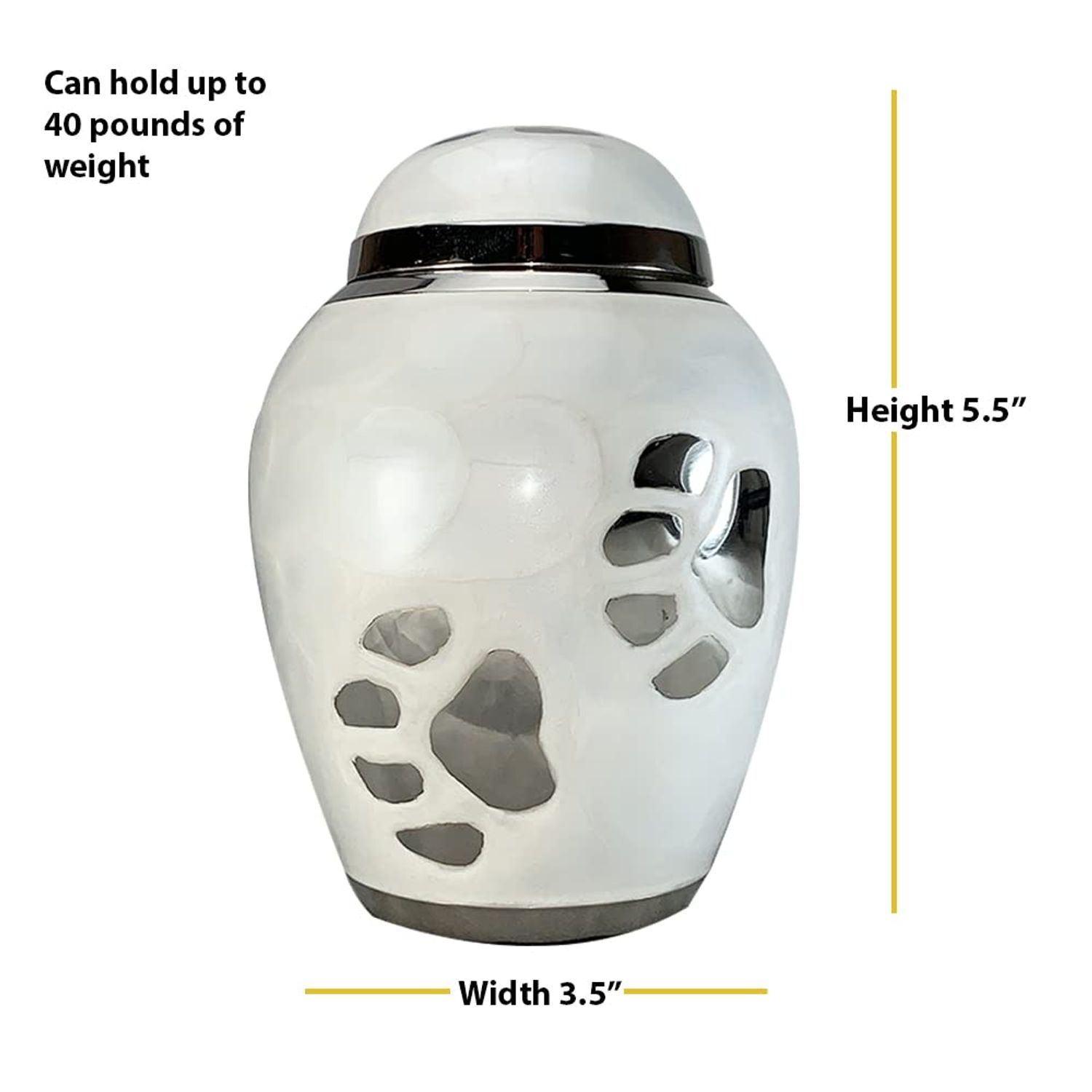 NWA Custom Engraved Small Paw Cremation Pet Urn