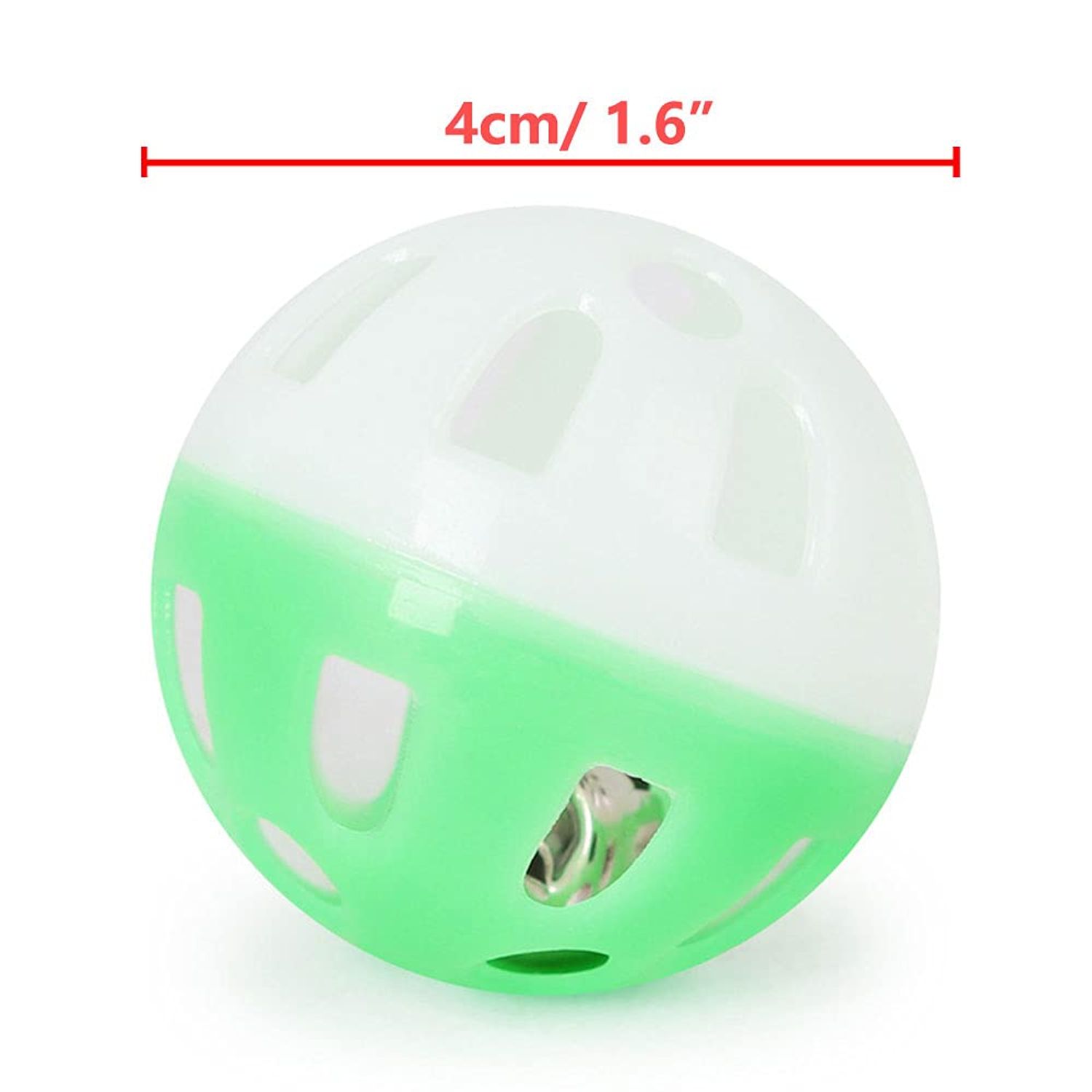 VOVIGGOL 12PCS 4CM Cat Toy Ball with Bell, Pet Toy Cat Bell Ball Cat Toy with Bell Cat Jingle Balls for Cats Kitten, Plastic Cat Toys Jingle Balls Pounce Chase Rattle Ball Toys Random Color