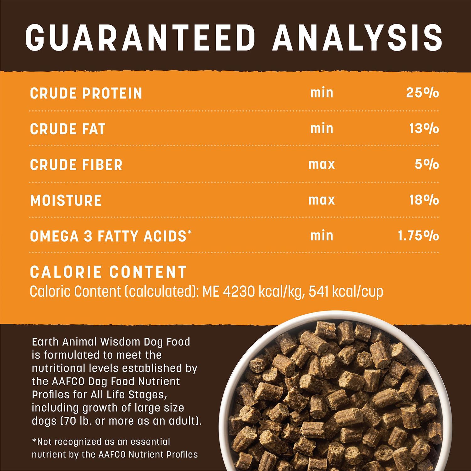 Earth Animal Wisdom Air Dried Dog Food | Chicken Recipe Premium Natural Dog Food | All Breeds & Ages | Made in The USA | 2 Pound Bag