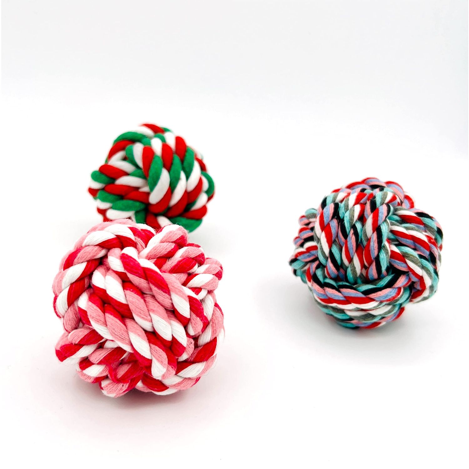 YESWOOD! Puppy Toys Small Rope Balls for Teething, Puppy Chew Pink Toy,Pet Friendly Washable Dog Toy Rope Ball for Small and Medium Dogs 0-60 Pounds(3-Pack)