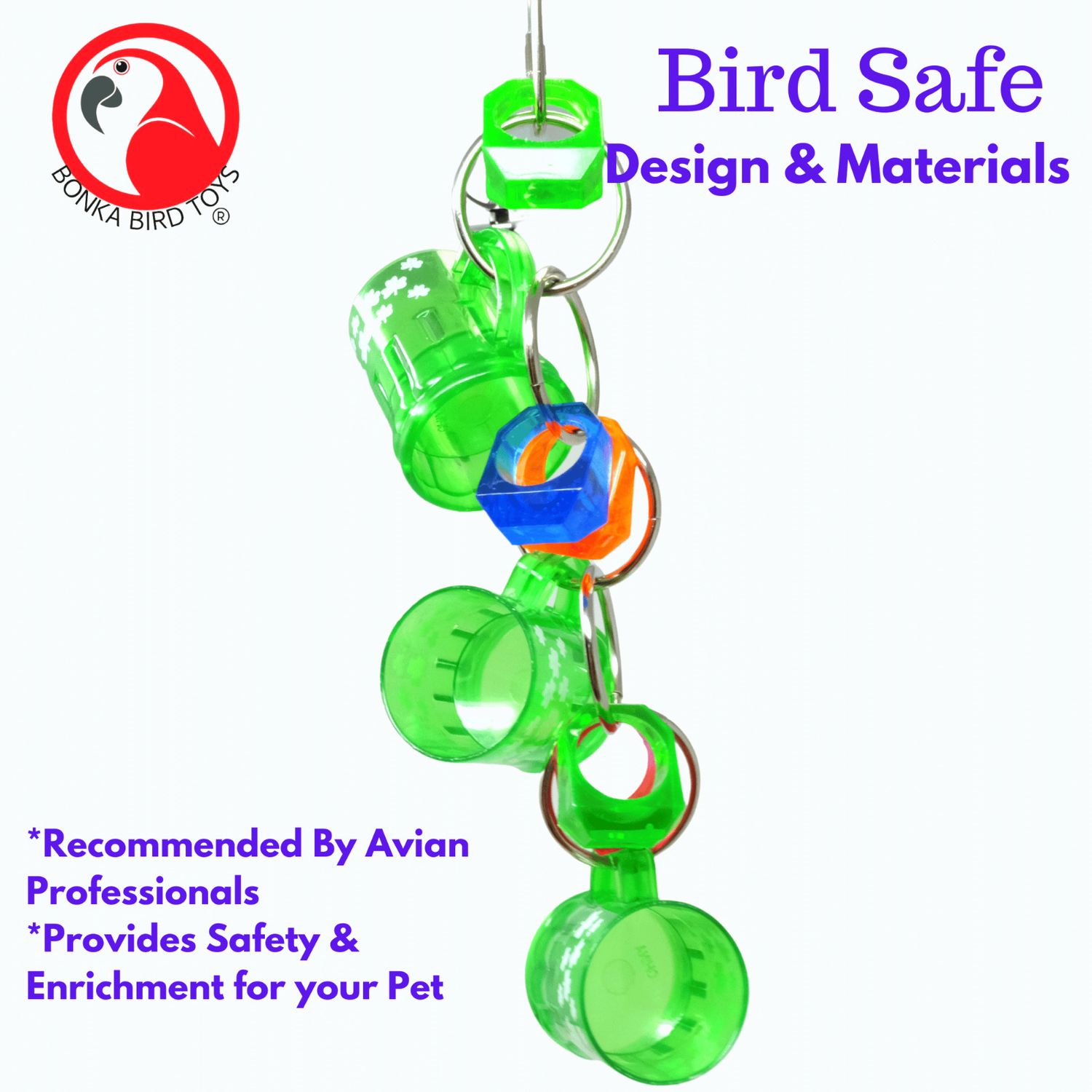 Bonka Bird Toys 1594 Steinmaster Small Treat Dispenser Cage Toy Parakeet Conure