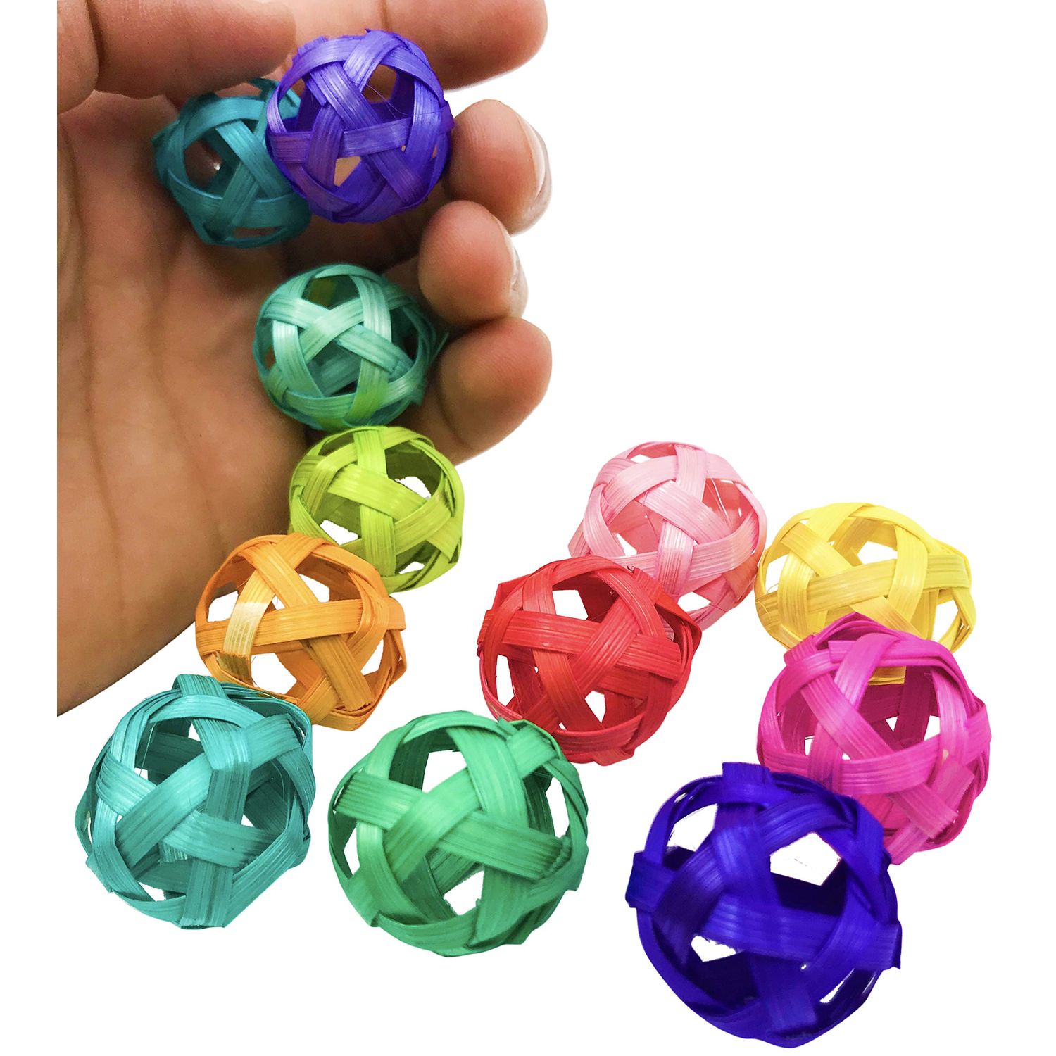 1658 pk12 Tiny Bird Foot Toy Bamboo Balls Cockatiel Parakeet Toys Parrot