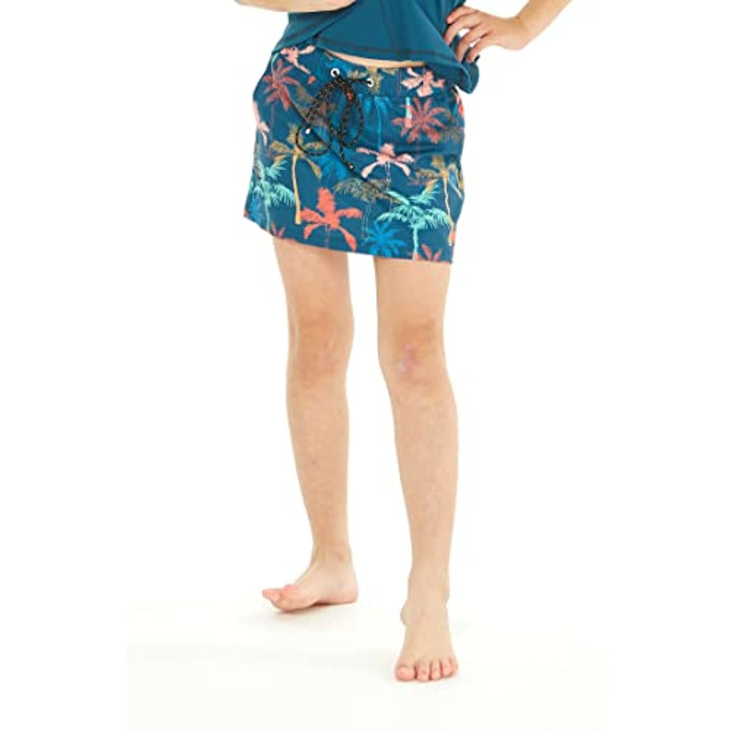 Matchable Mother or Daughter Hawaiian Activewear Set, Girl, Skorts, Crayon Palms Green, M