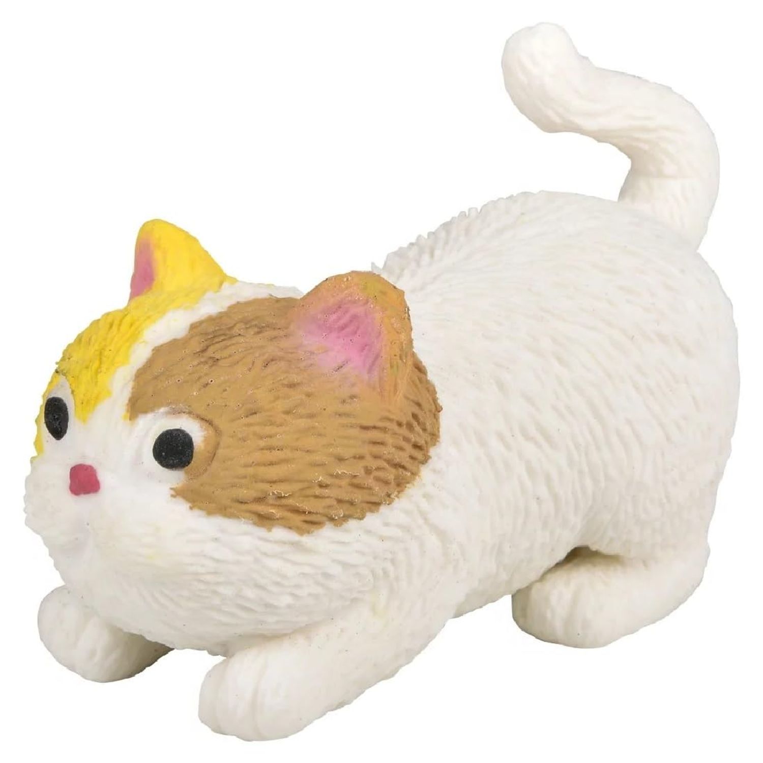 Squishy Stretchy Cat (3.5" to 6.5") Rubber Fidget Sensory Toy Filled with Sand. Great Stress Relief Cat Toy for Kids, Adults and Pets. (3 Pack