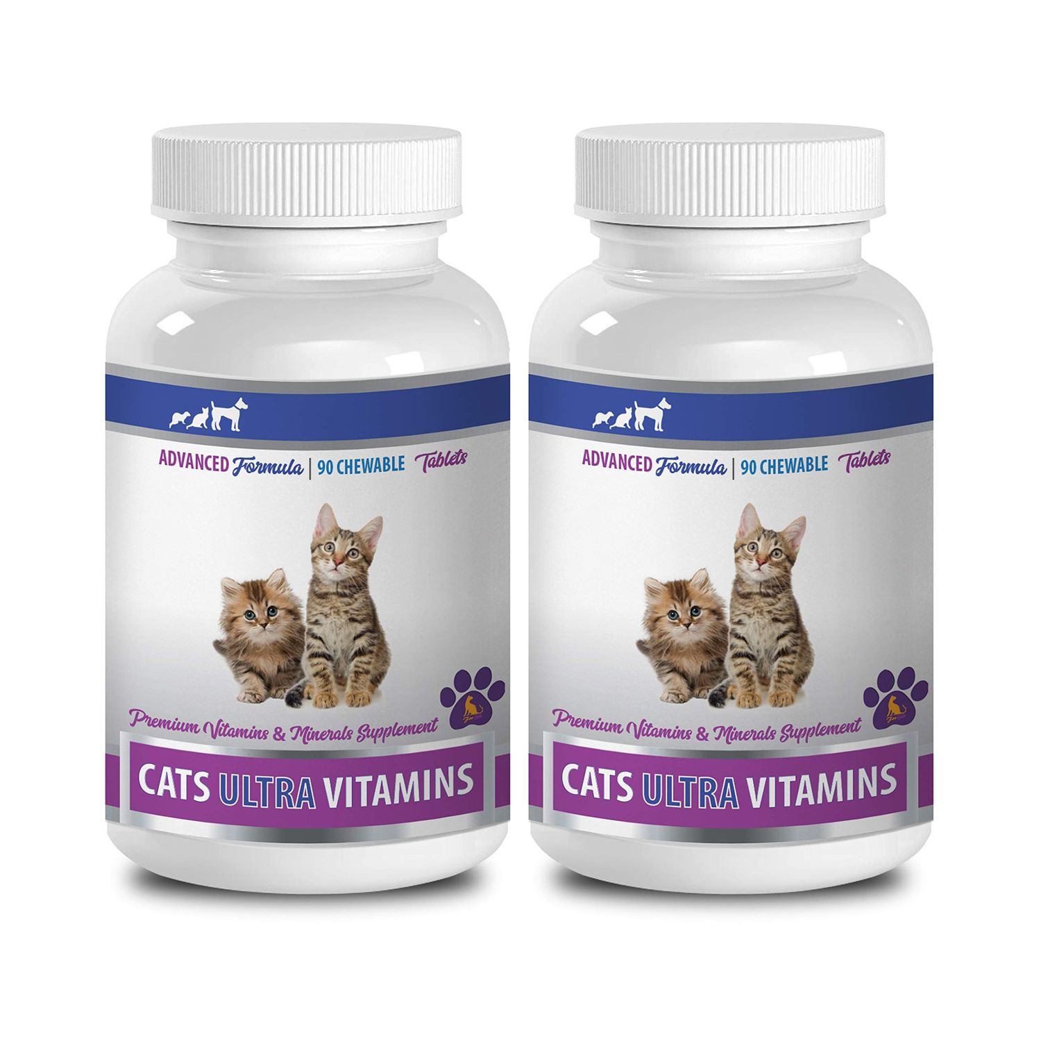 cat Joint Supplements - Ultra Vitamins for Cats - Healthy Minerals and Vitamins Formula - Chews - Vitamin d for Cats - 2 Bottles (180 Treats)