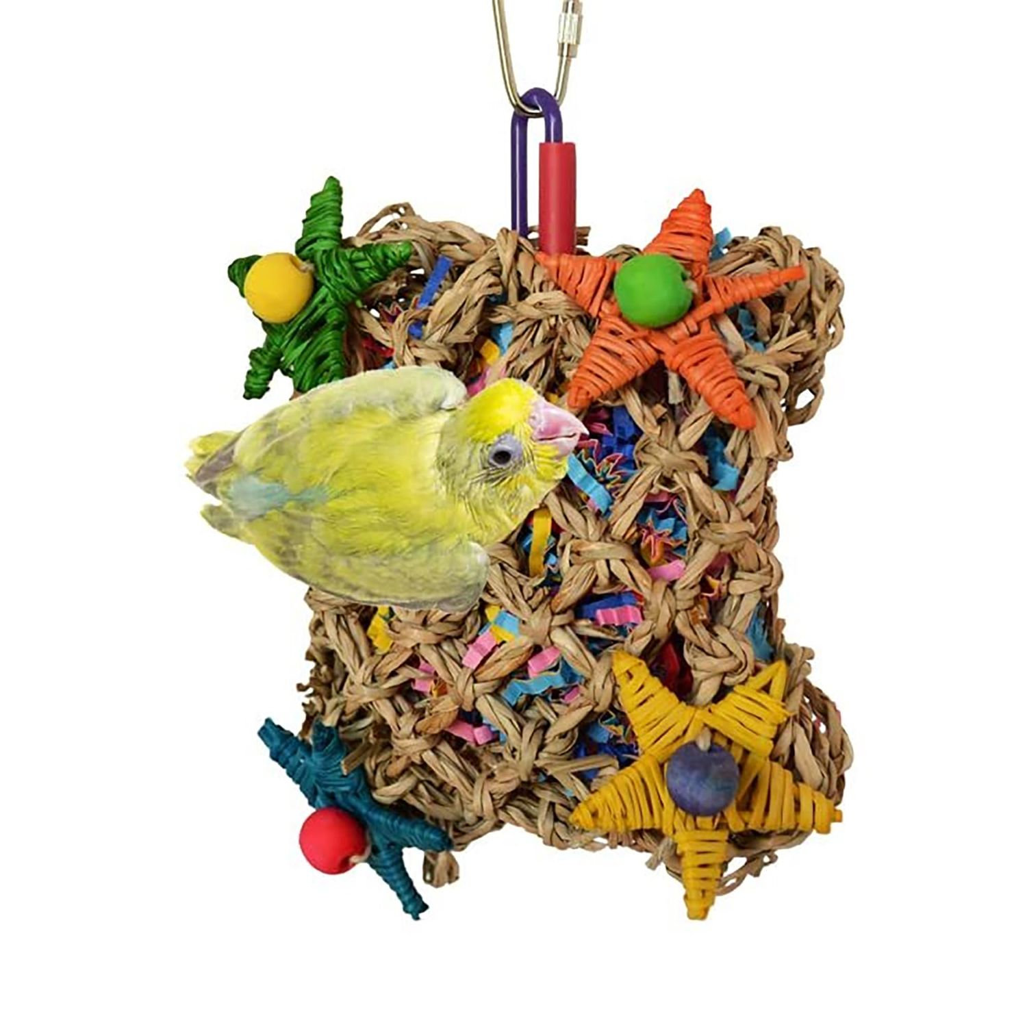 Super Bird Creations SB949 Foraging Bird Toy - Ideal for Small to Medium Birds - Fun & Entertaining Bird Toy - Pickin’ Pocket Design - Bird Safe Component - 5” x 3” x 7.5”