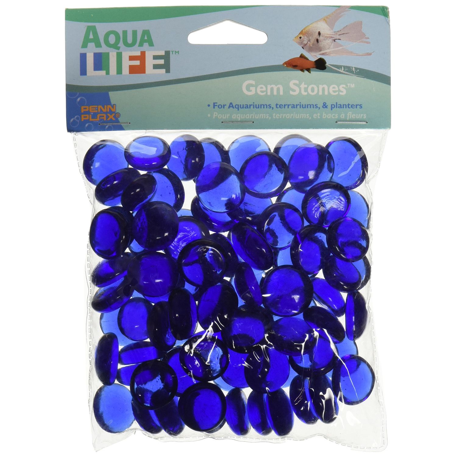 Penn-Plax Penn Plax AG2 90 Bag Gemstones Decorative Aquarium Stones, Blue