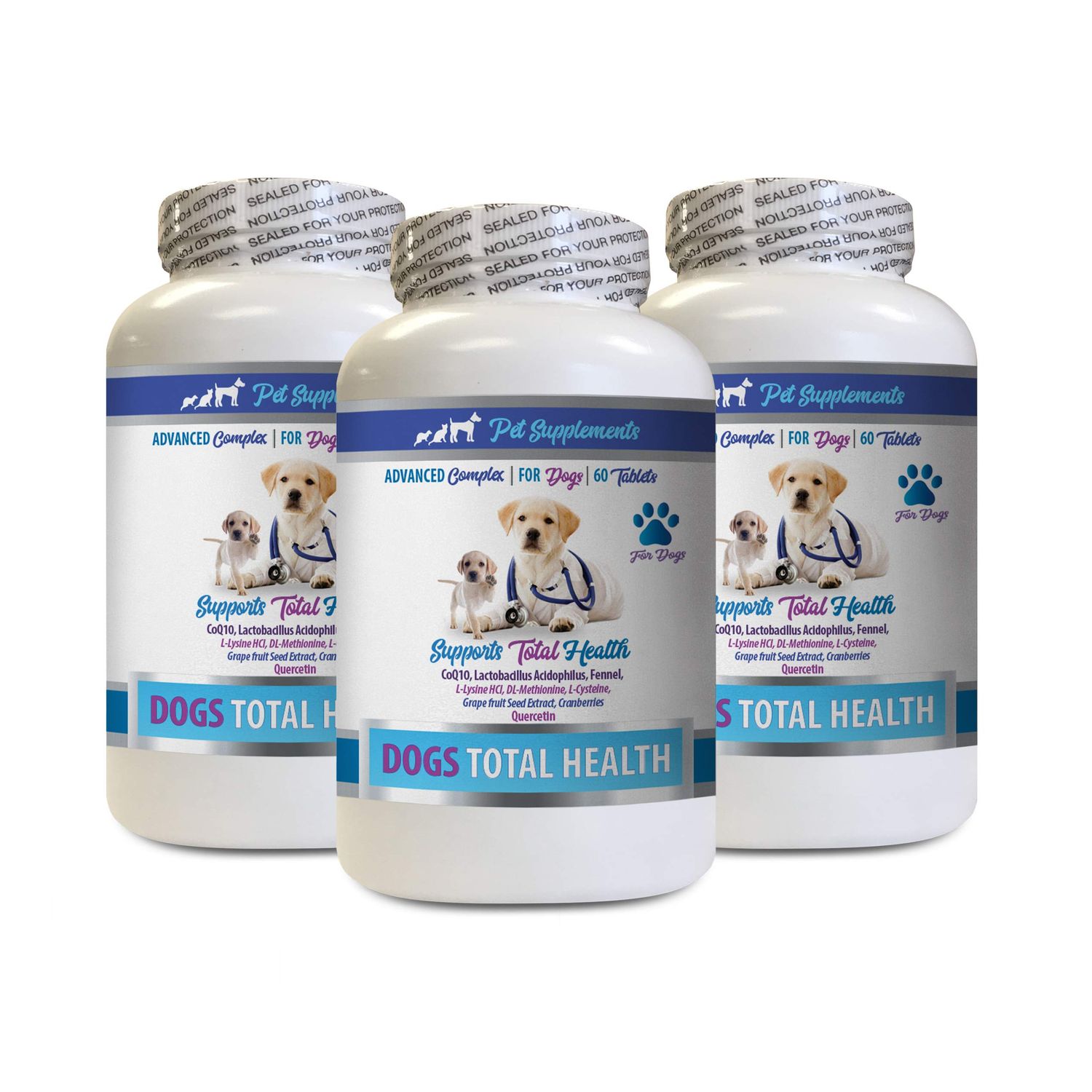PET SUPPLEMENTS Dog Urinary Care - Dog Total Health Complex - Eye Teeth Hair Joint Support - Advanced - Dog Vitamin b12-3 Bottles (180 Tablets)