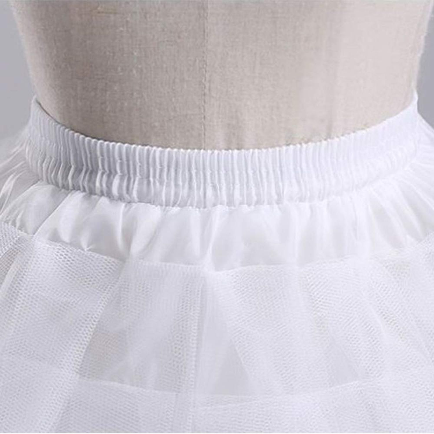 Kumeng Kids White Mini 3 Layers Apparel Half Slips Wedding Flower Girl Petticoat/Underskirt/Crinoline Slips (White), Medium