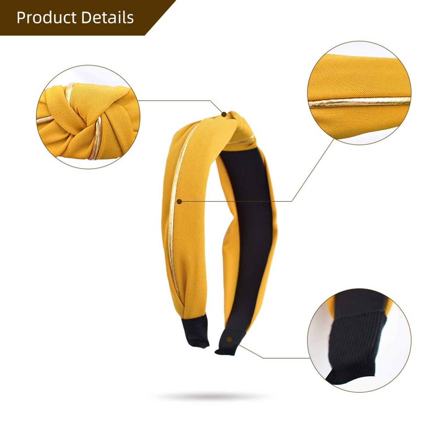 HOKPA Headbands for Women 4 Pack, Fashion Cross Knot Hairbands Wide Knotted Hair Hoop Headwrap Headwear Hair Bands Accessories for Girls