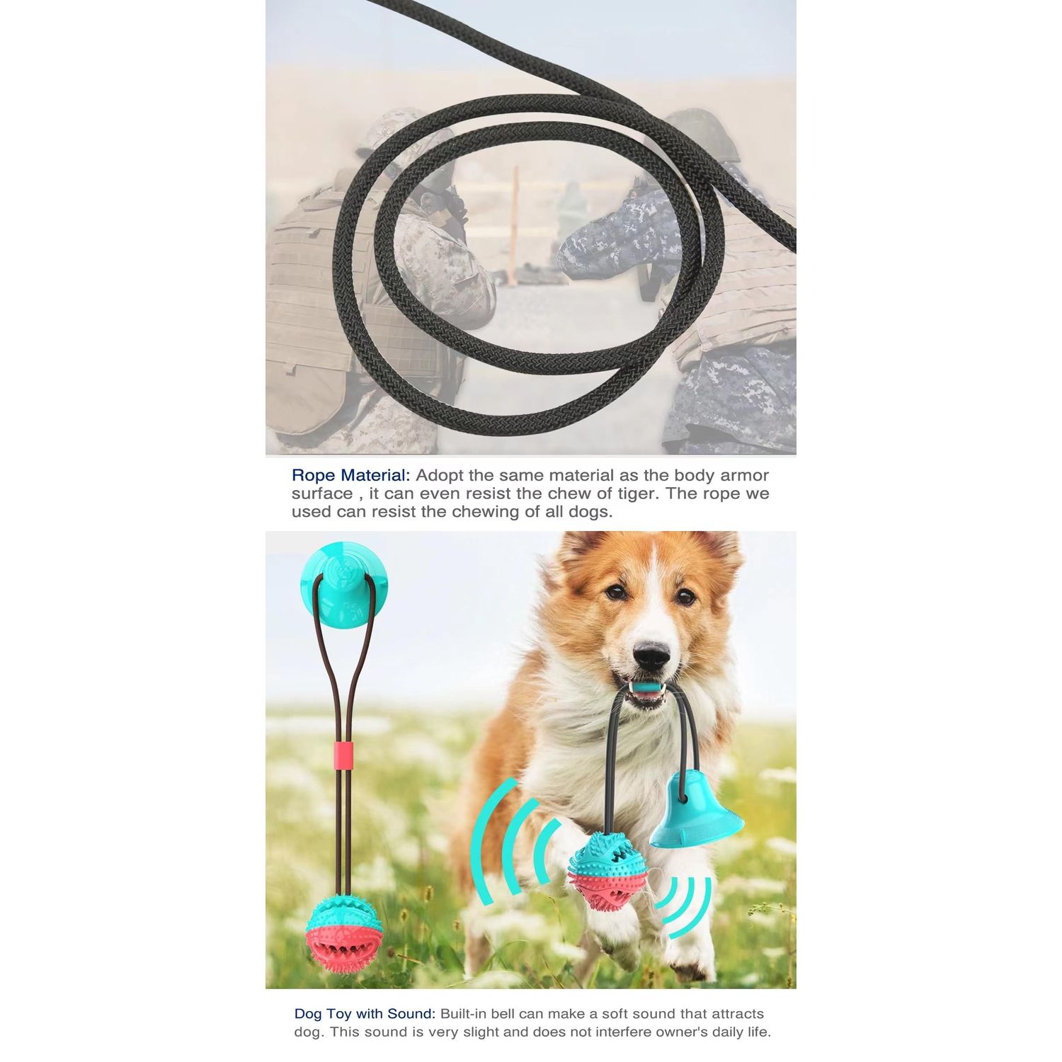 EFYUE Interactive Dog Toy, A Dog Toy Ball with A Built-in Sound，Dog Puzzle Treat Food Dispensing Ball Suitable for Small, Medium Sized Dog Toys