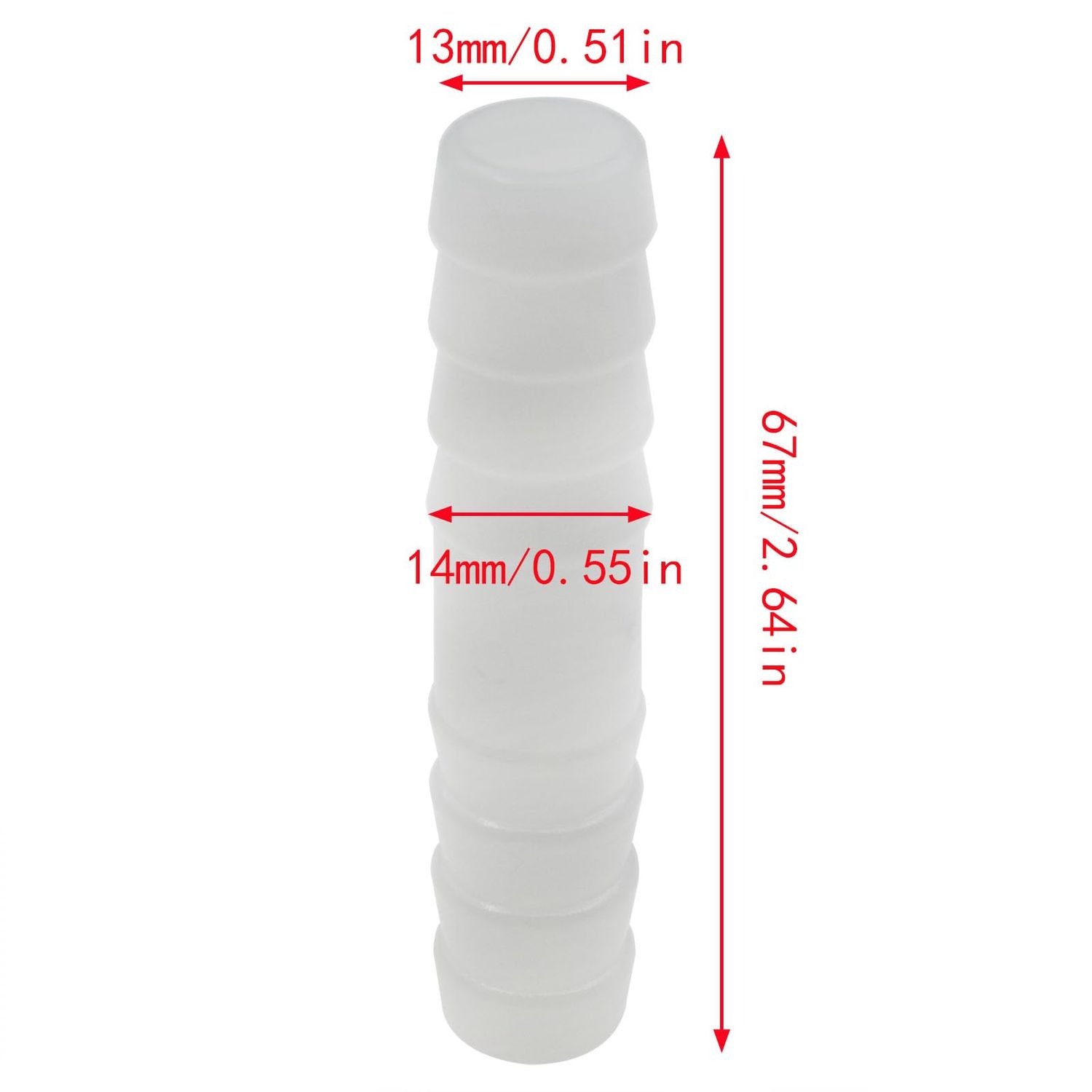 sunnates 10 PCS Plastic Hose Barb Fitting 1/2" x 1/2" Barbed Splicer White Pipe Connectors Barbed Splicer Home Adapter for Aquariums Fuel Gas Liquid Air