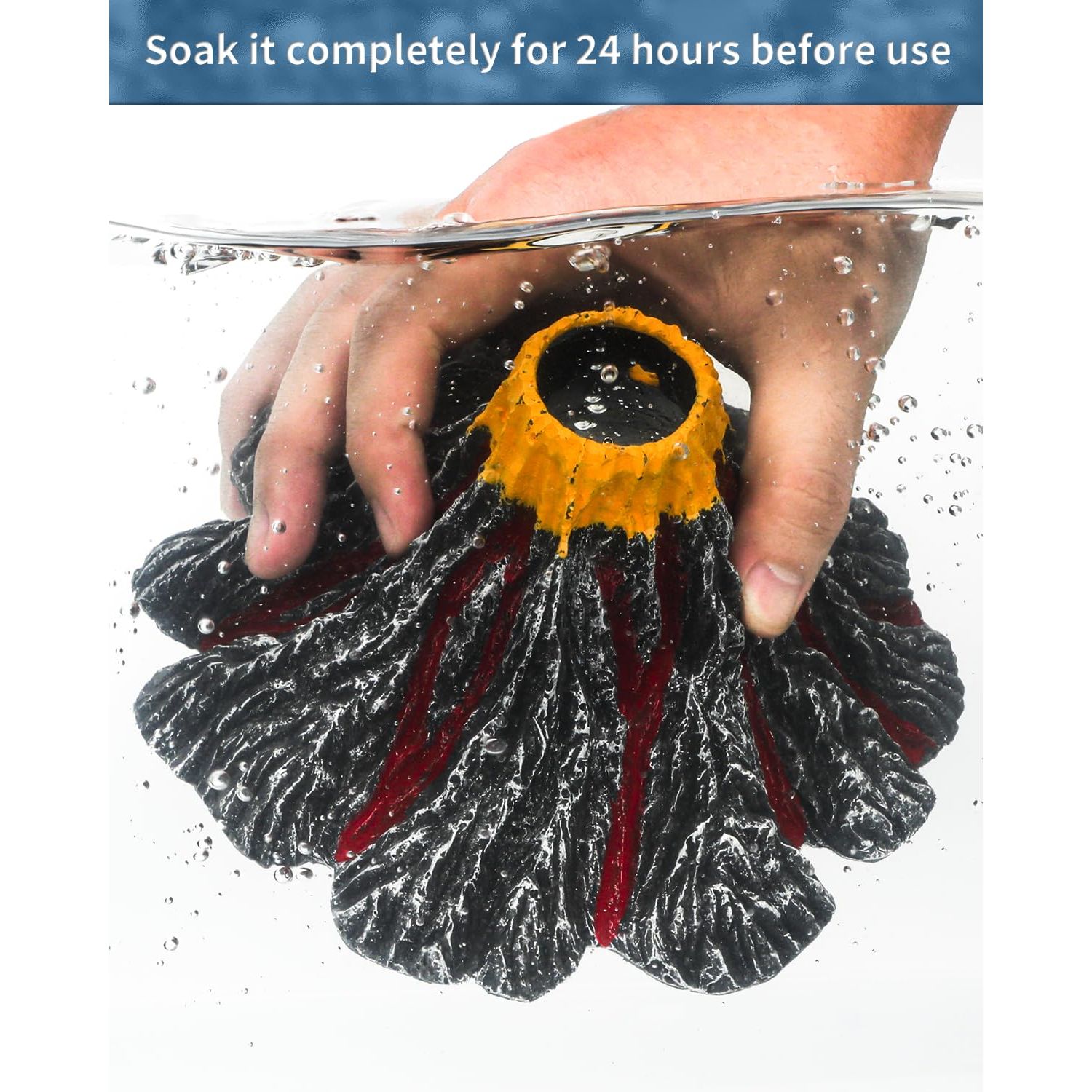 Uniclife Aquarium Volcano Ornament Kit with Air Stone Bubbler Fish Tank Decorations