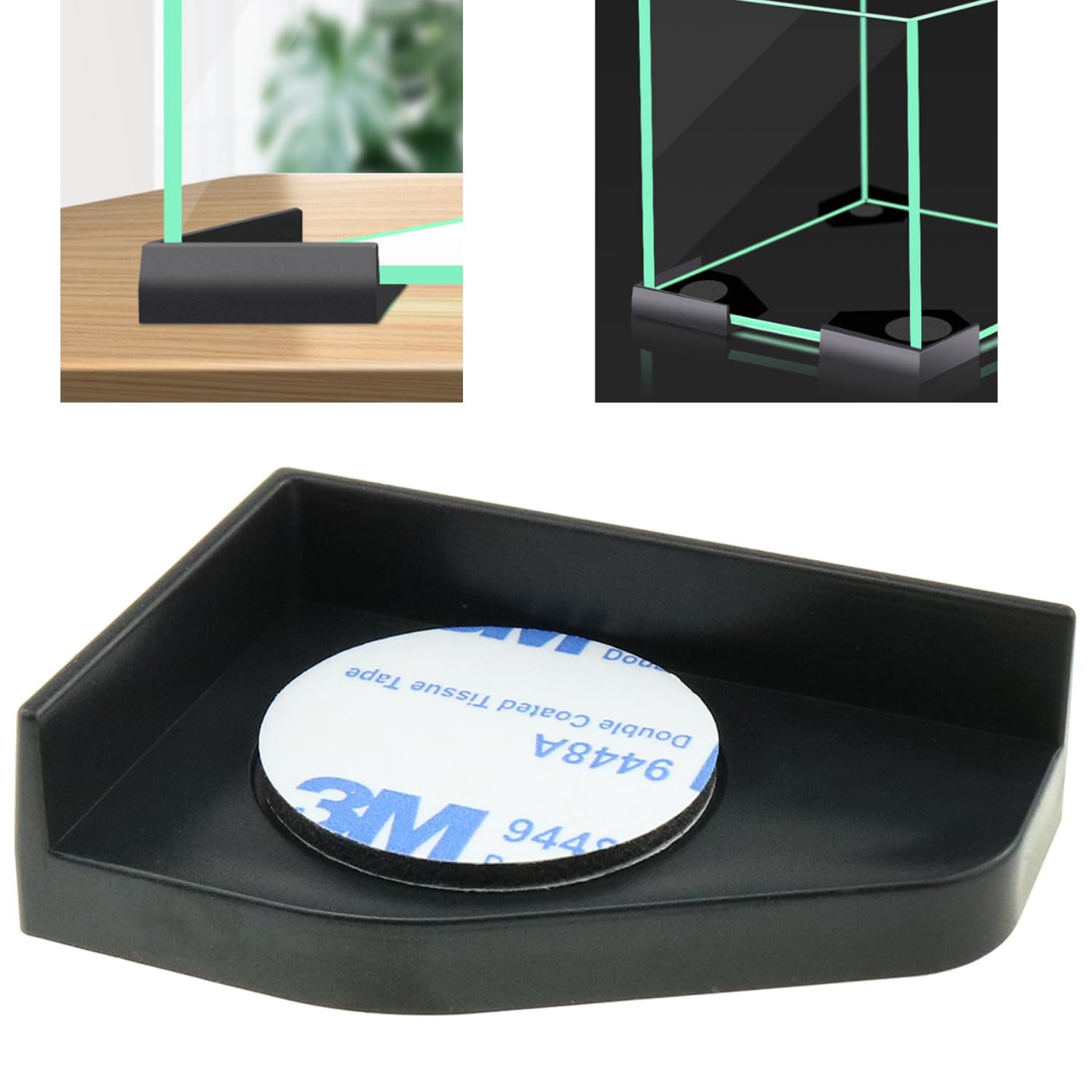 heyous 4PCS Black Plastic Fish Tank Corner Protector Aquarium Glass Angle Cover for Home