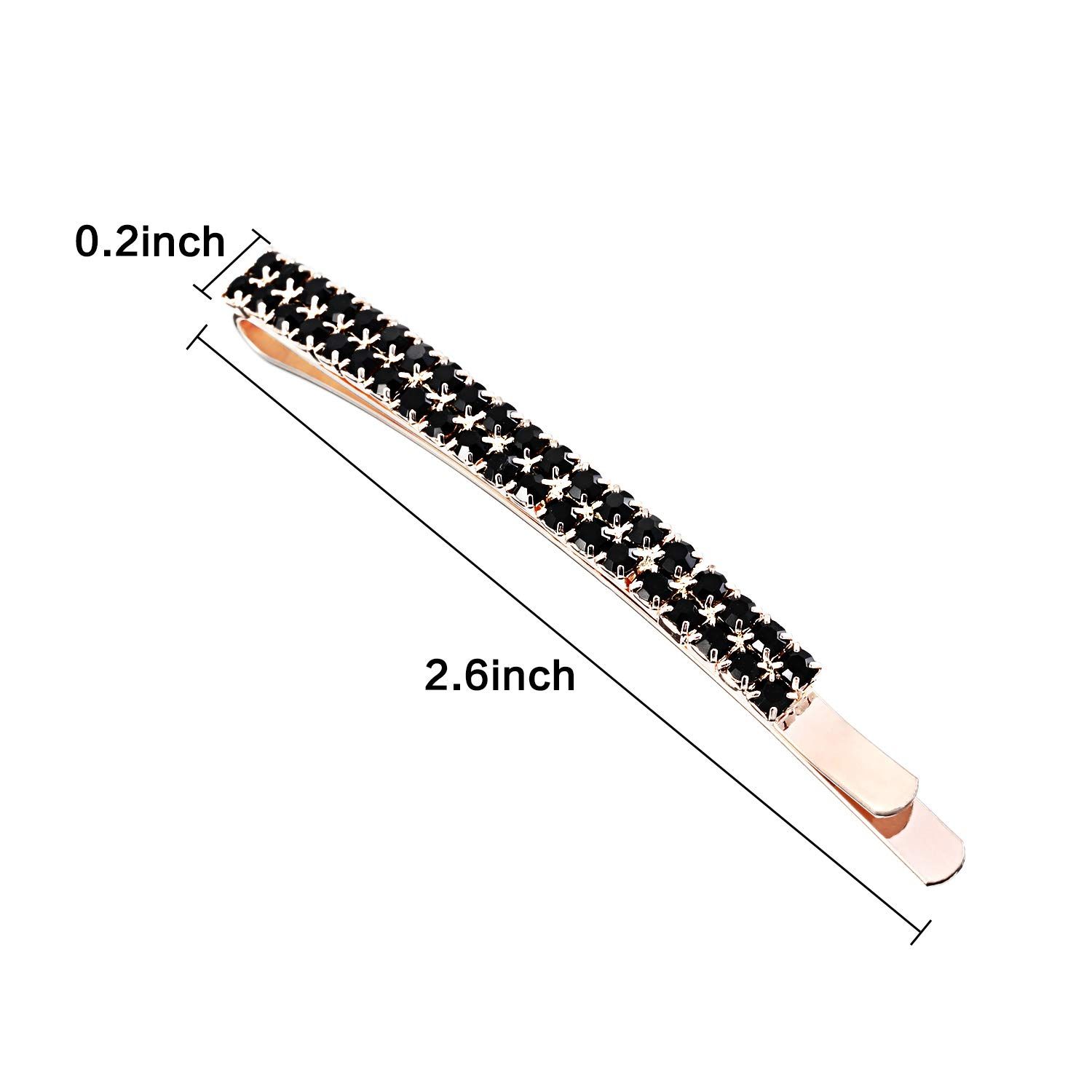 16 Pieces Rhinestone Crystal Bobby Pins Double Row Rhinestone Hair Barrette Clip Metal Hair Pins for Women Girls